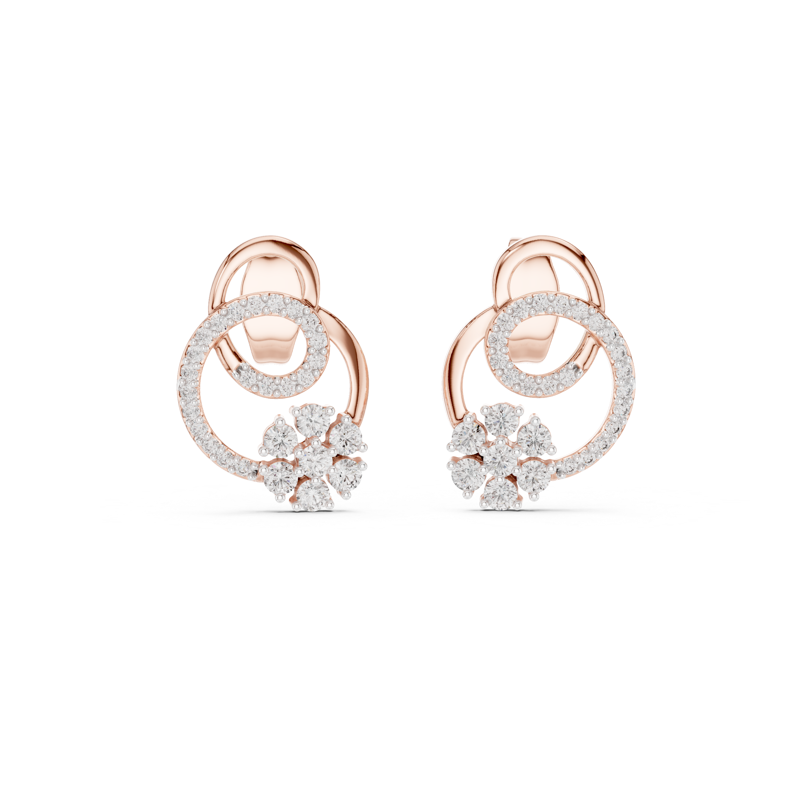 Dazzling Harmony Rose Gold Earrings
