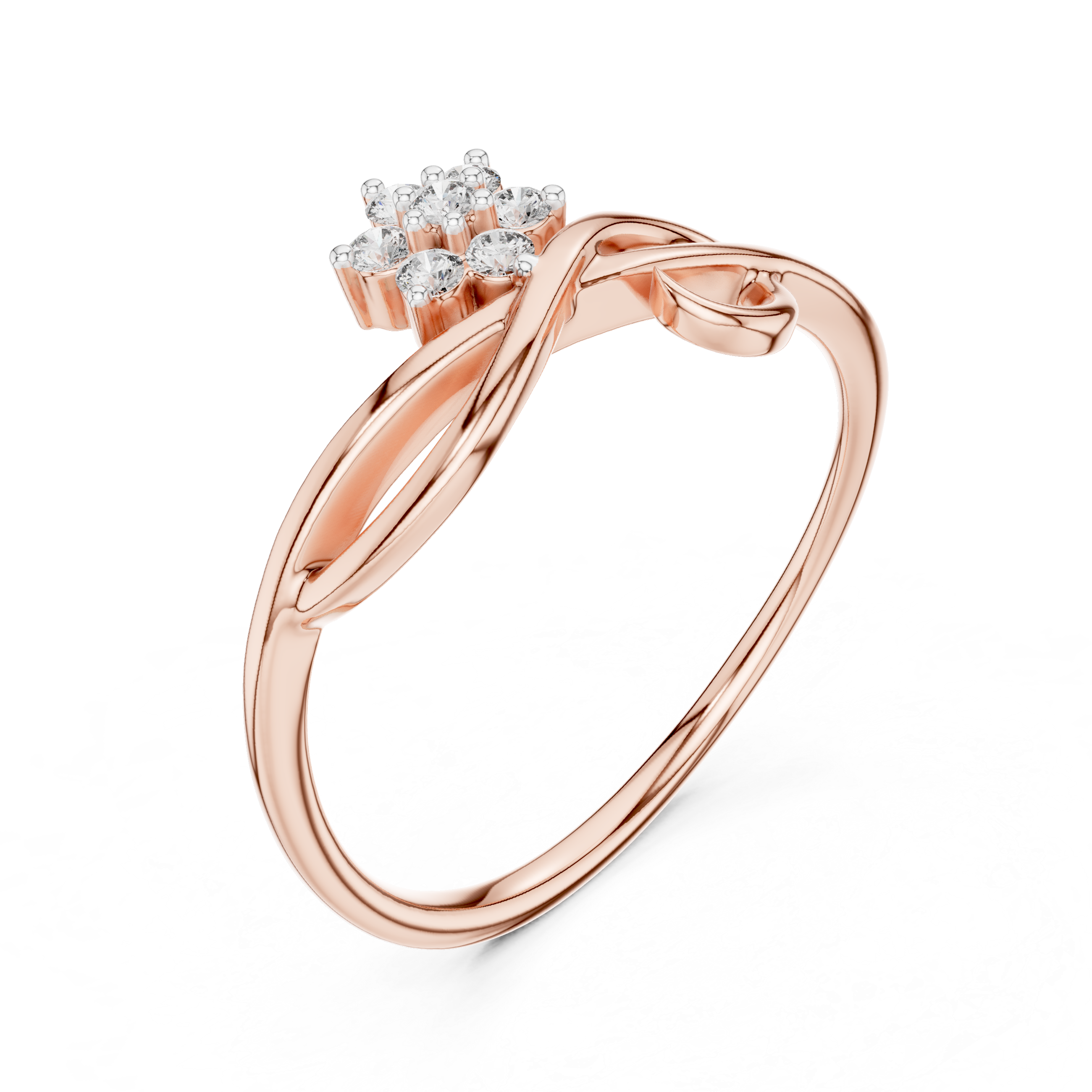 Infinity Knot Ring with Diamond Accents