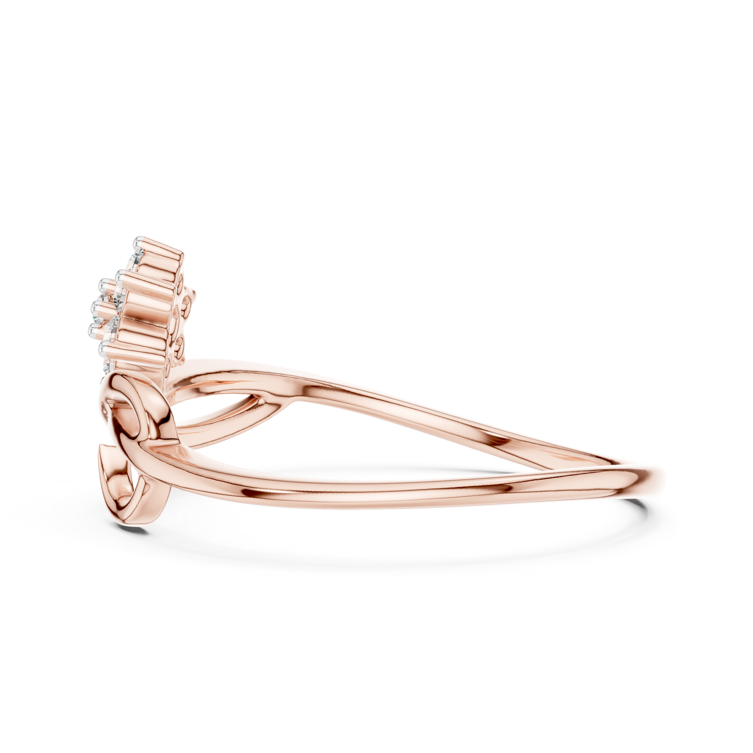 Infinity Knot Ring with Diamond Accents