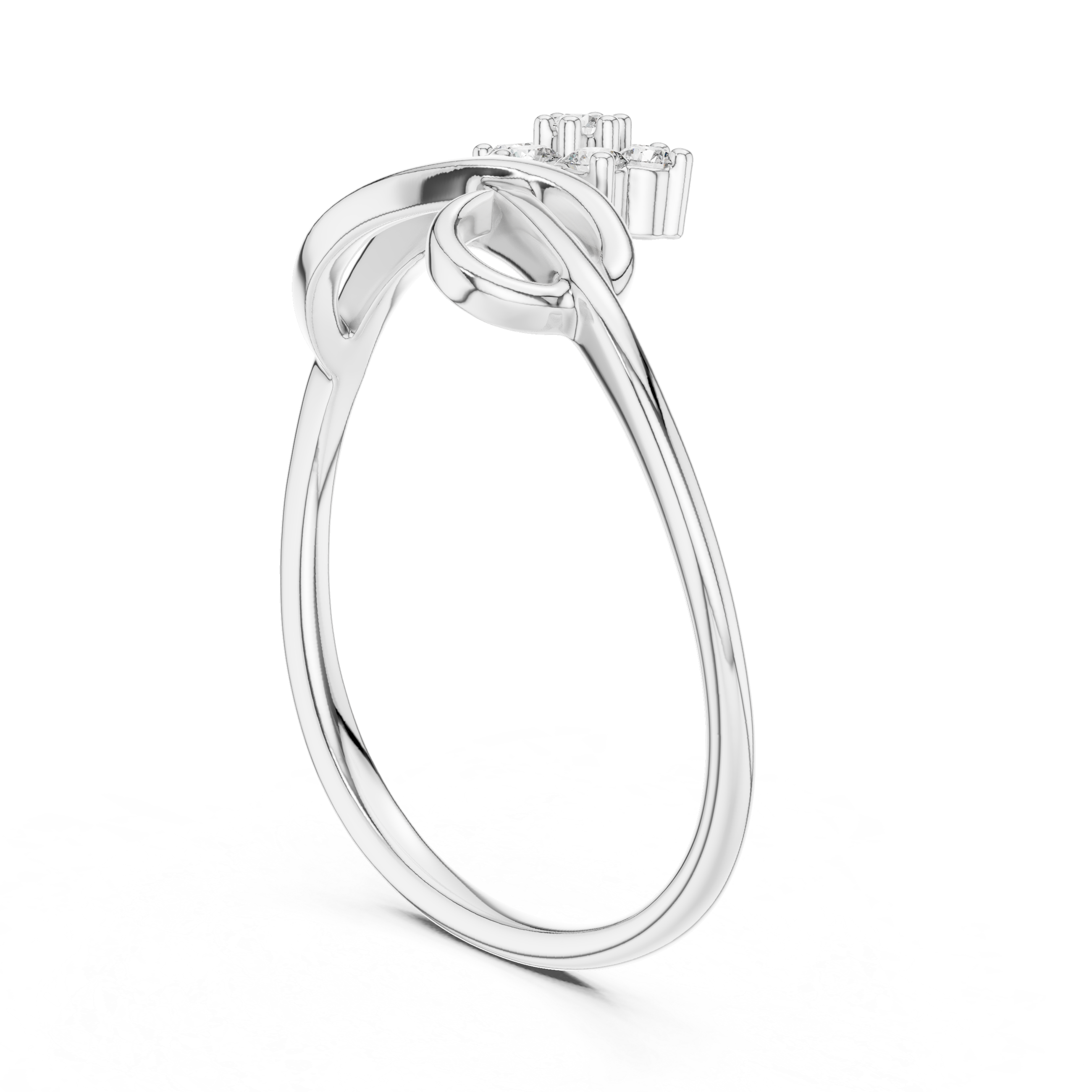 Infinity Knot Ring with Diamond Accents