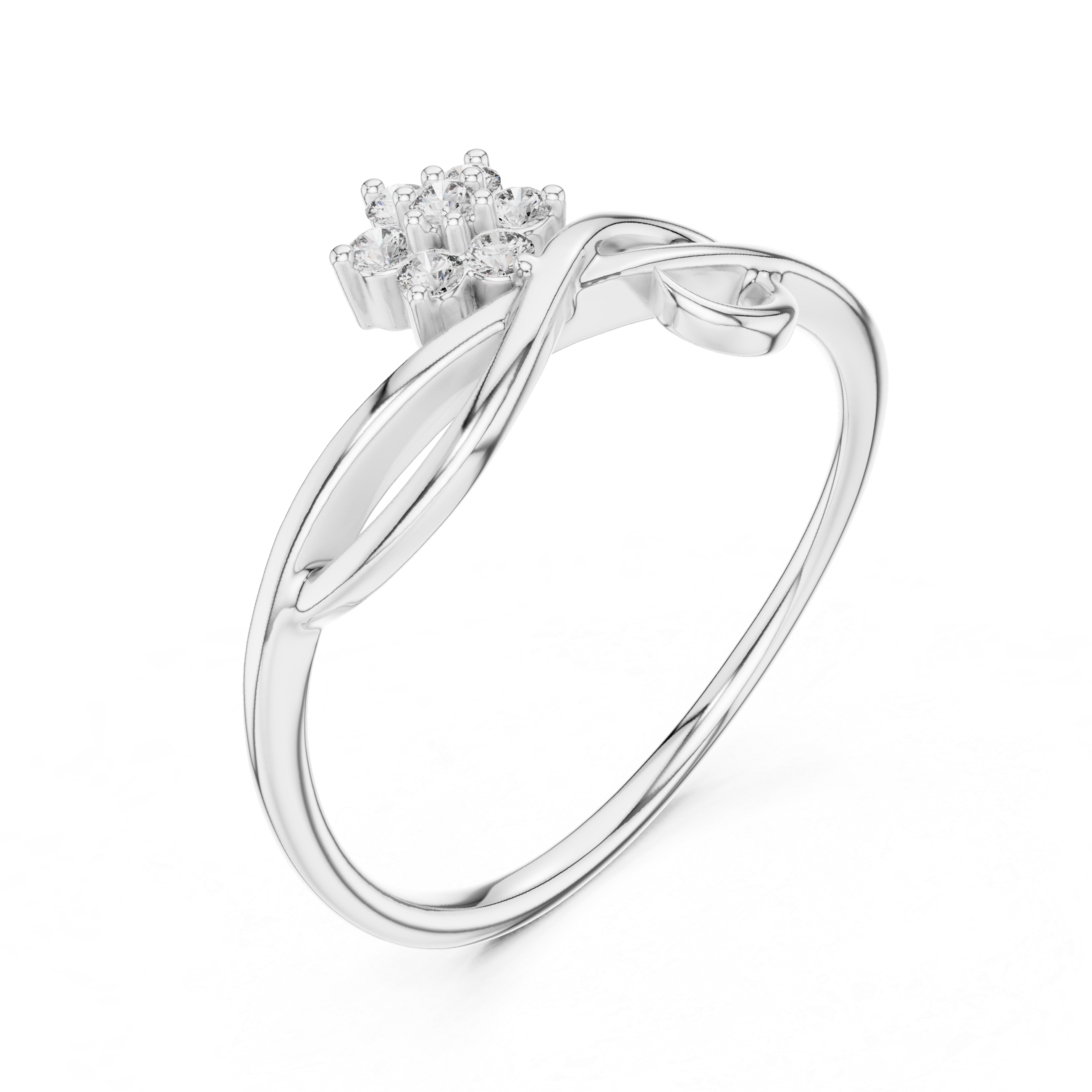 Infinity Knot Ring with Diamond Accents