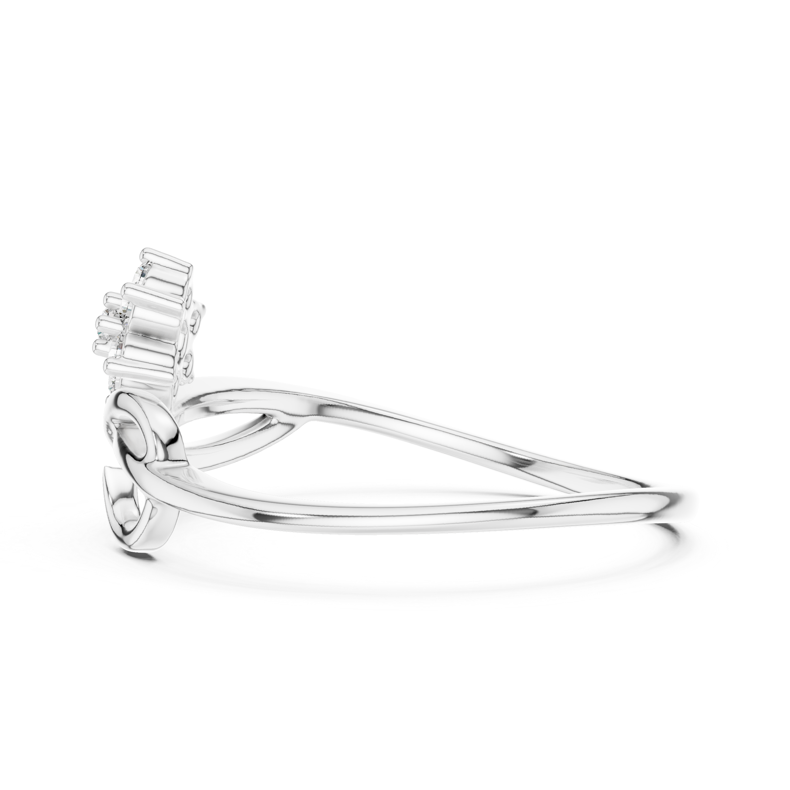 Infinity Knot Ring with Diamond Accents