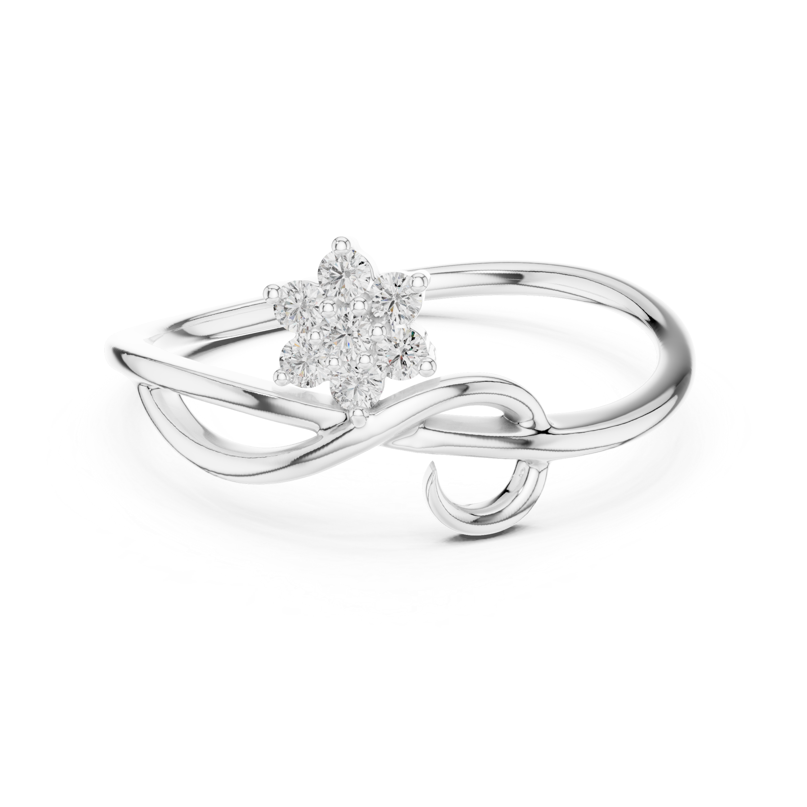 Infinity Knot Ring with Diamond Accents