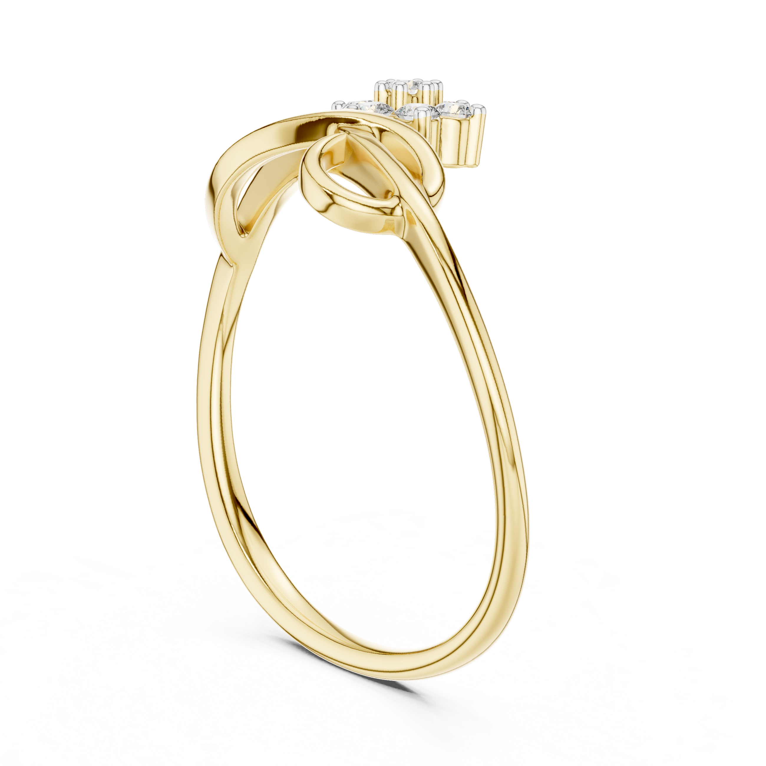 Infinity Knot Ring with Diamond Accents