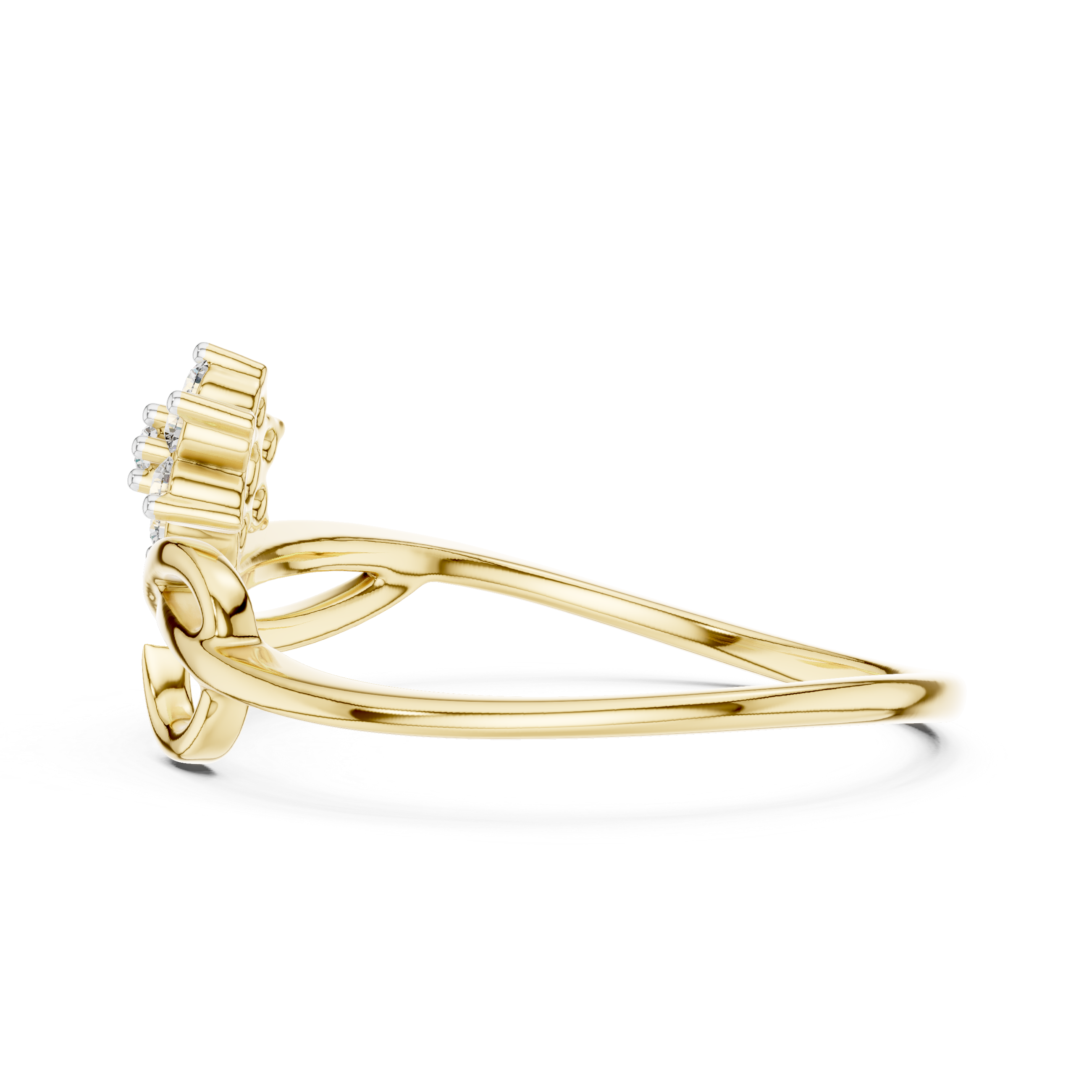 Infinity Knot Ring with Diamond Accents