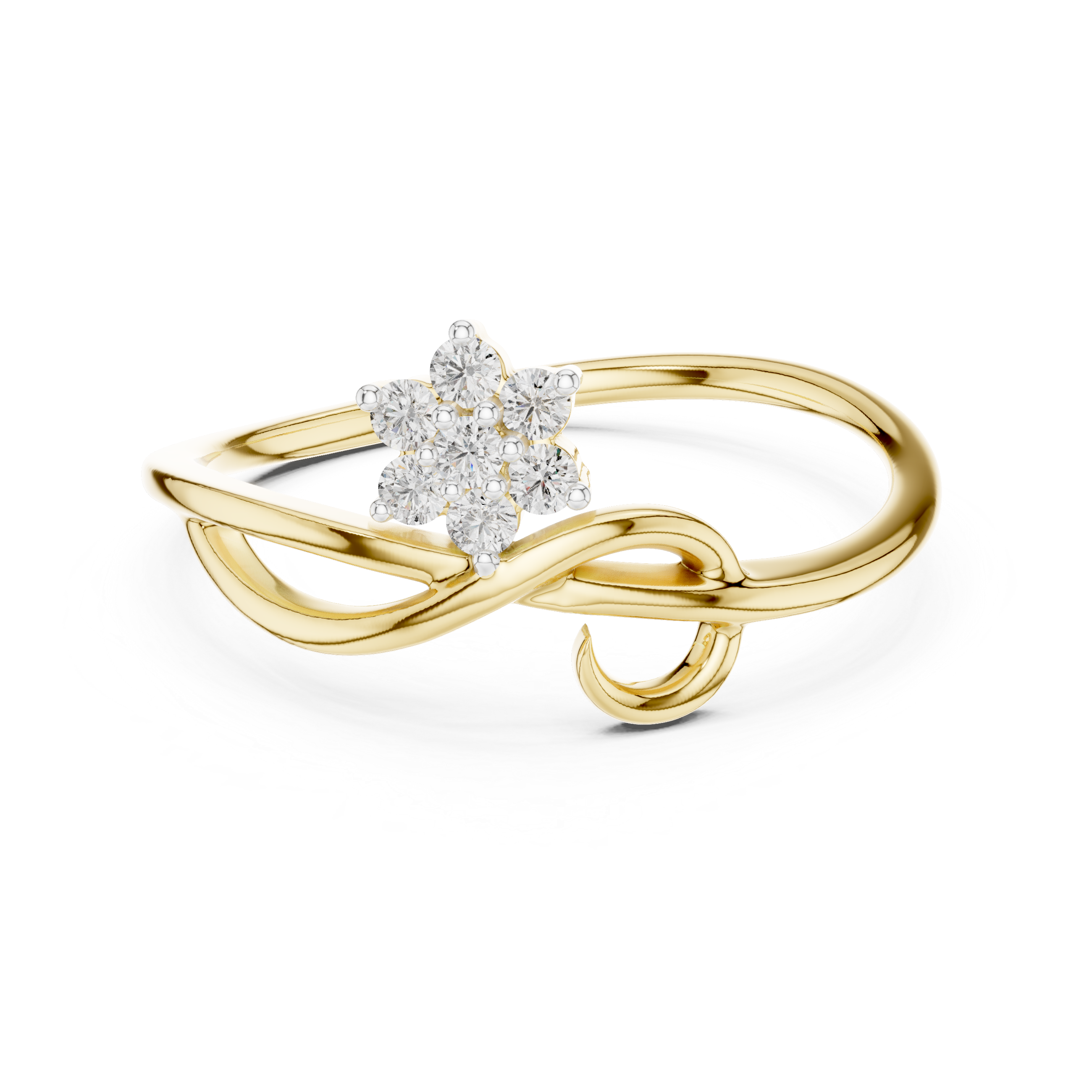Infinity Knot Ring with Diamond Accents