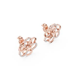 Flower Earrings with Sparkling Diamonds