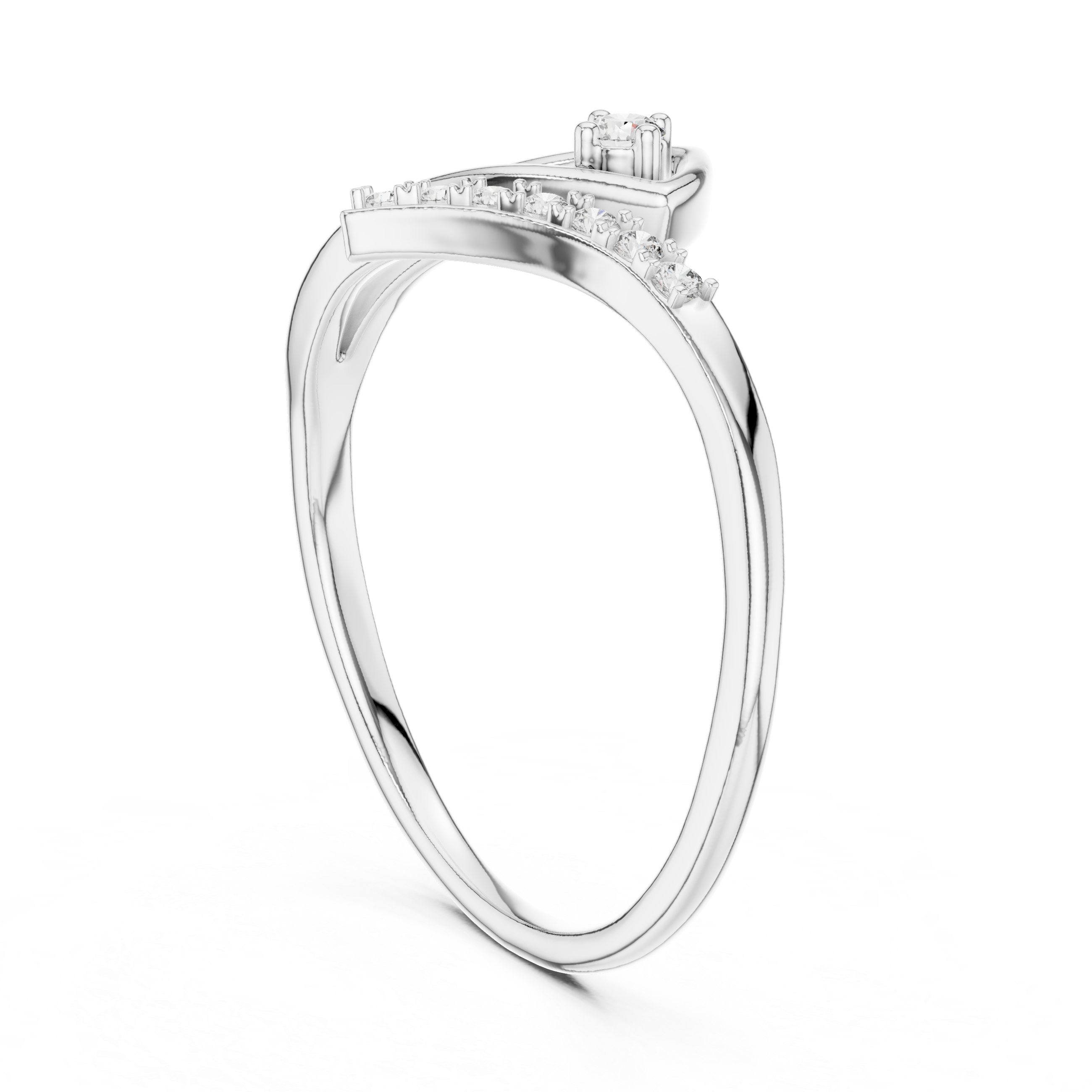 Diamond Accent Split Shank Ring