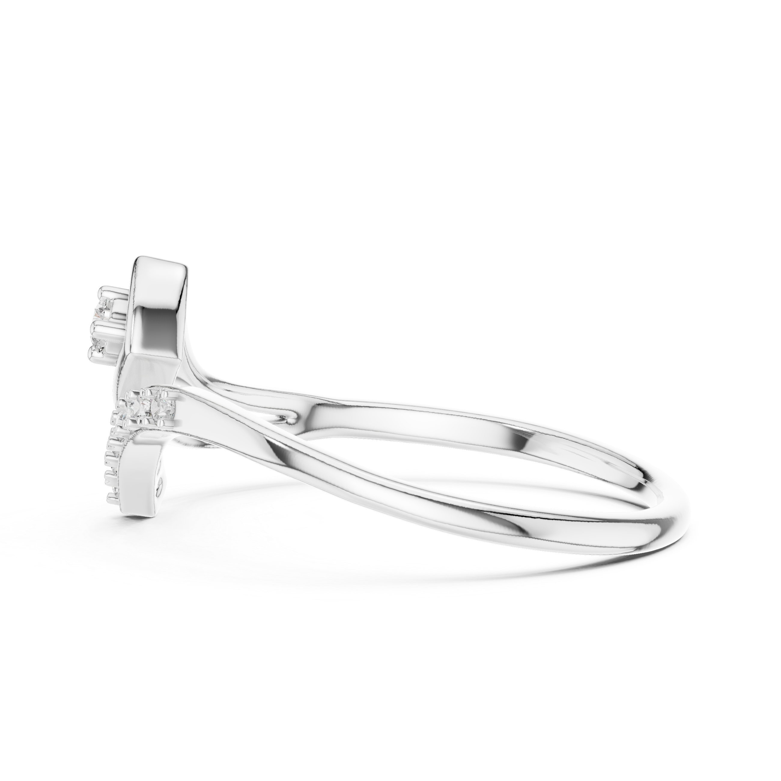 Diamond Accent Split Shank Ring