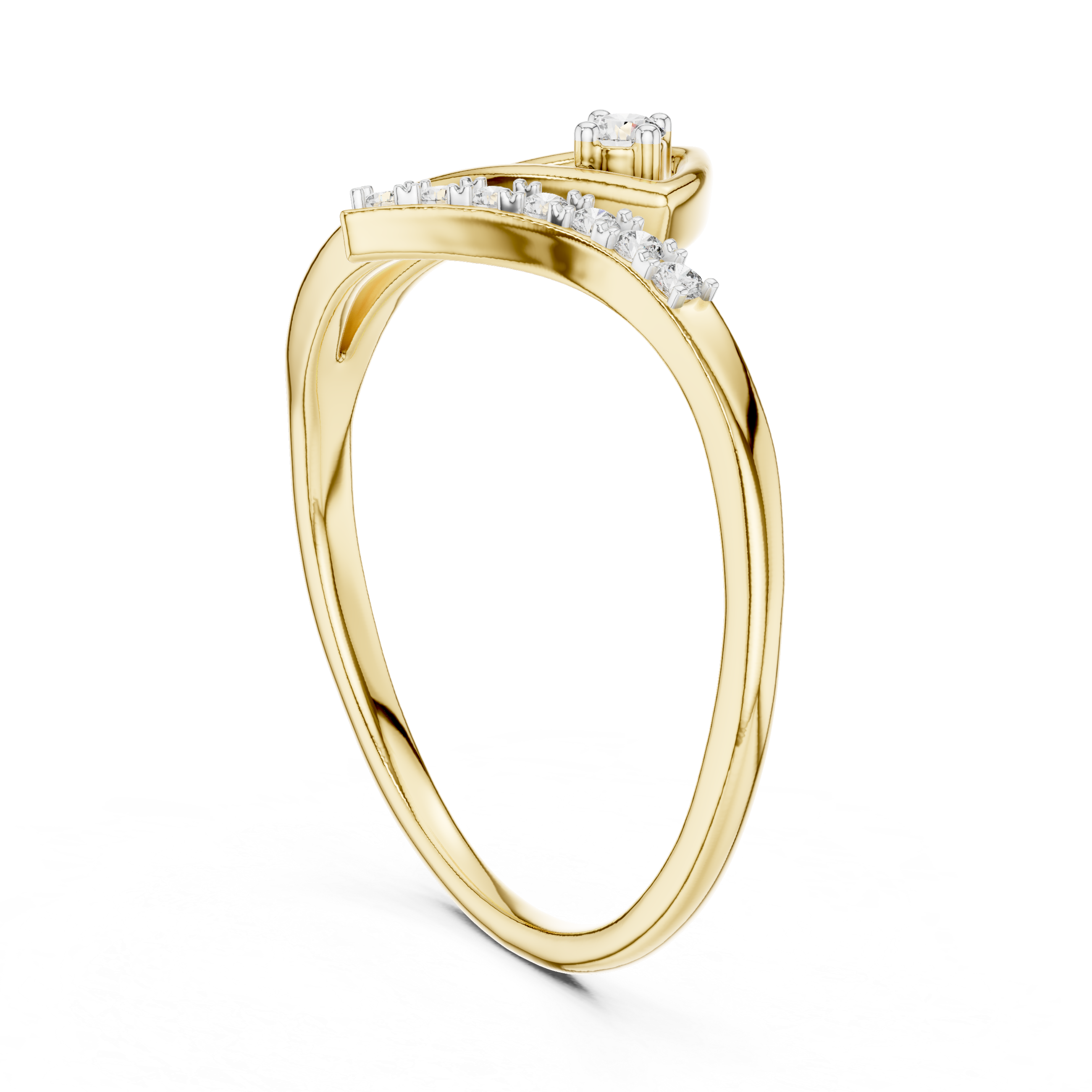 Diamond Accent Split Shank Ring