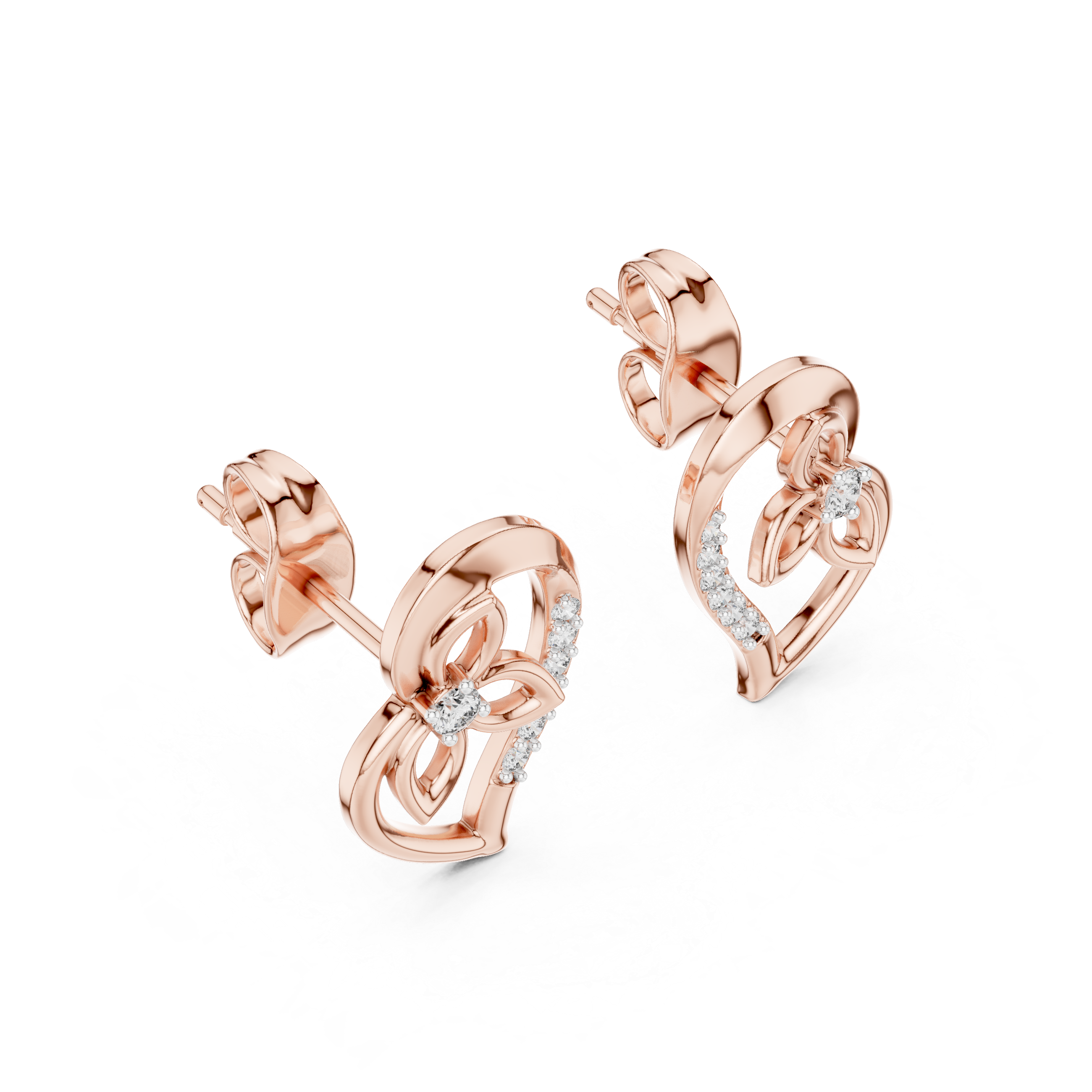 Flower Diamond Stud Earrings