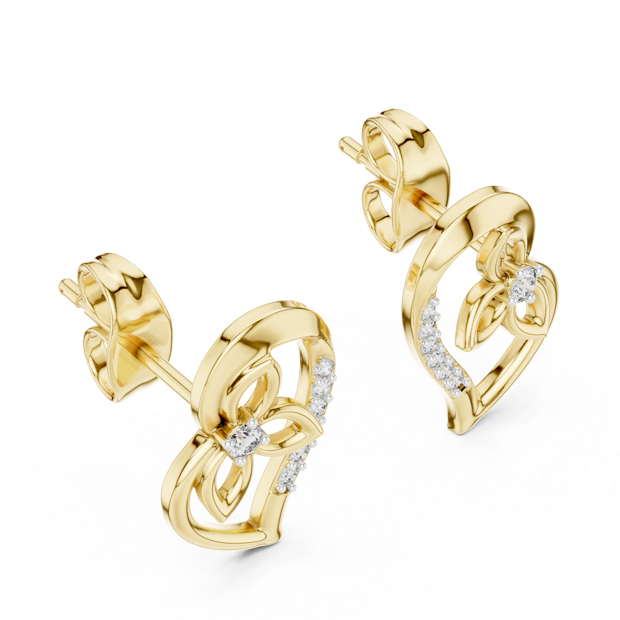 Flower Diamond Stud Earrings