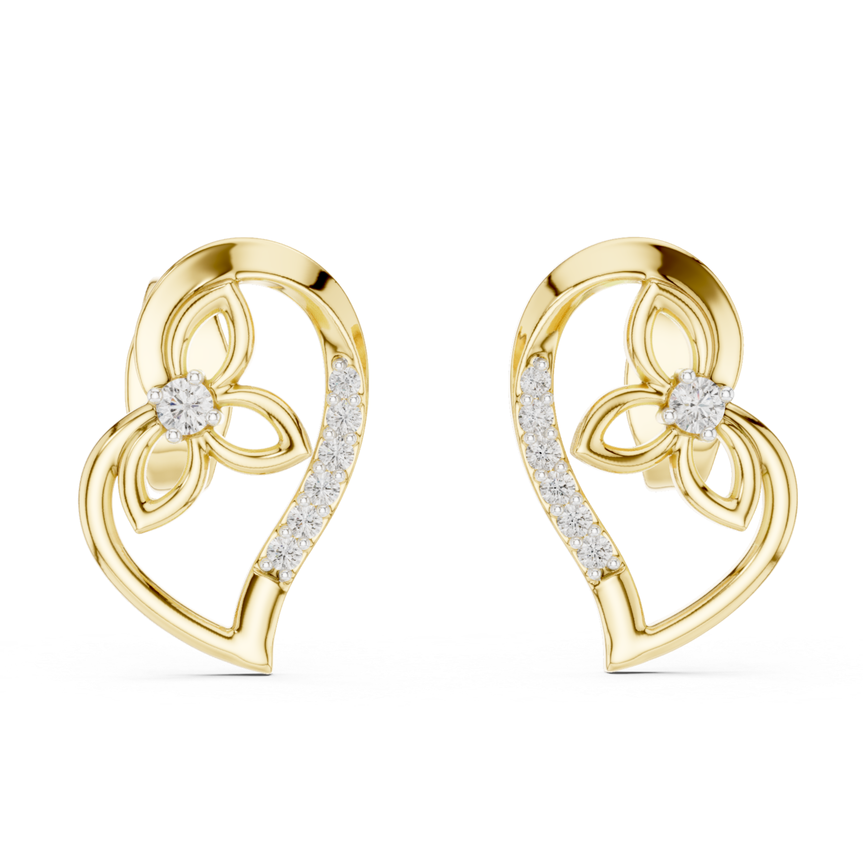 Flower Diamond Stud Earrings