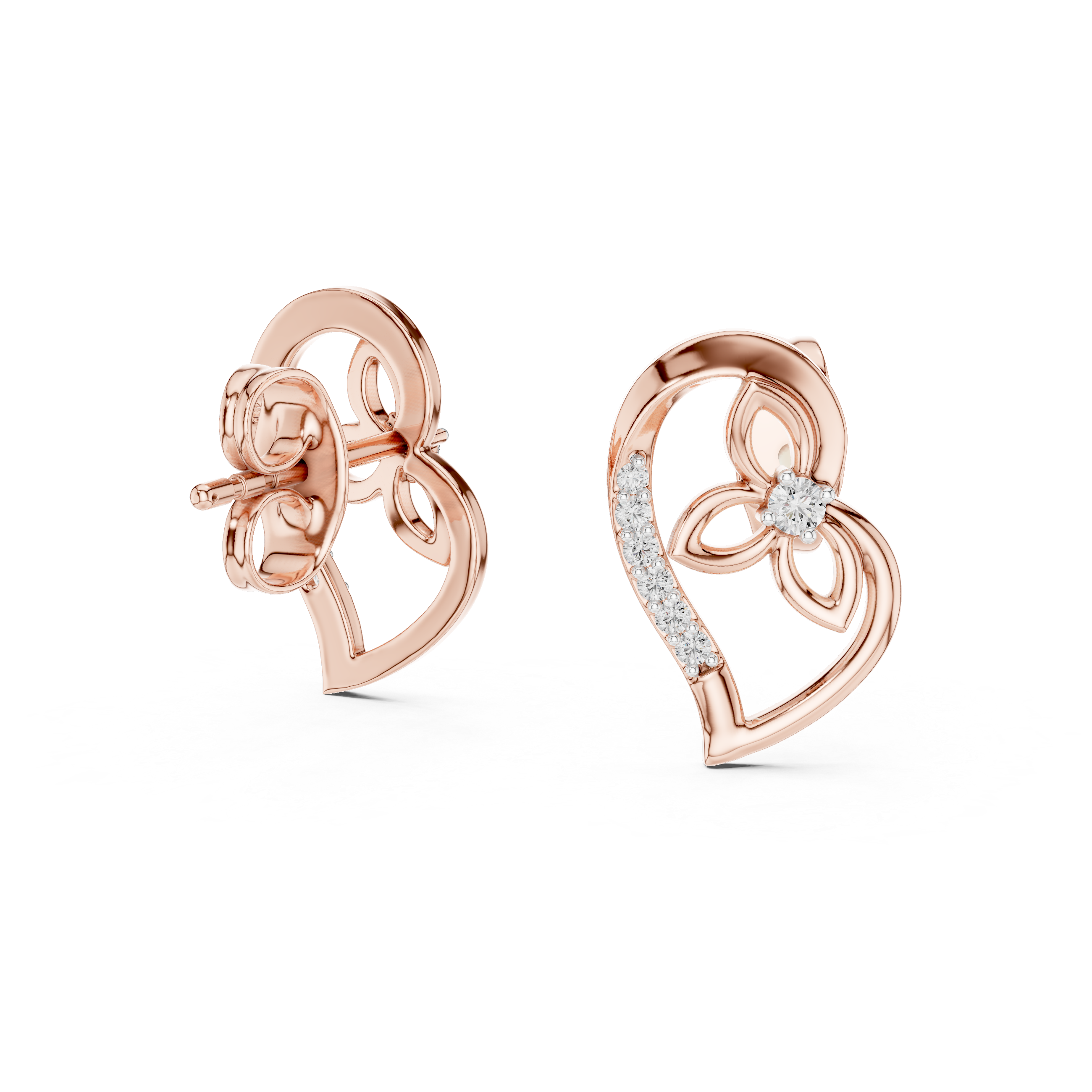 Flower Diamond Stud Earrings