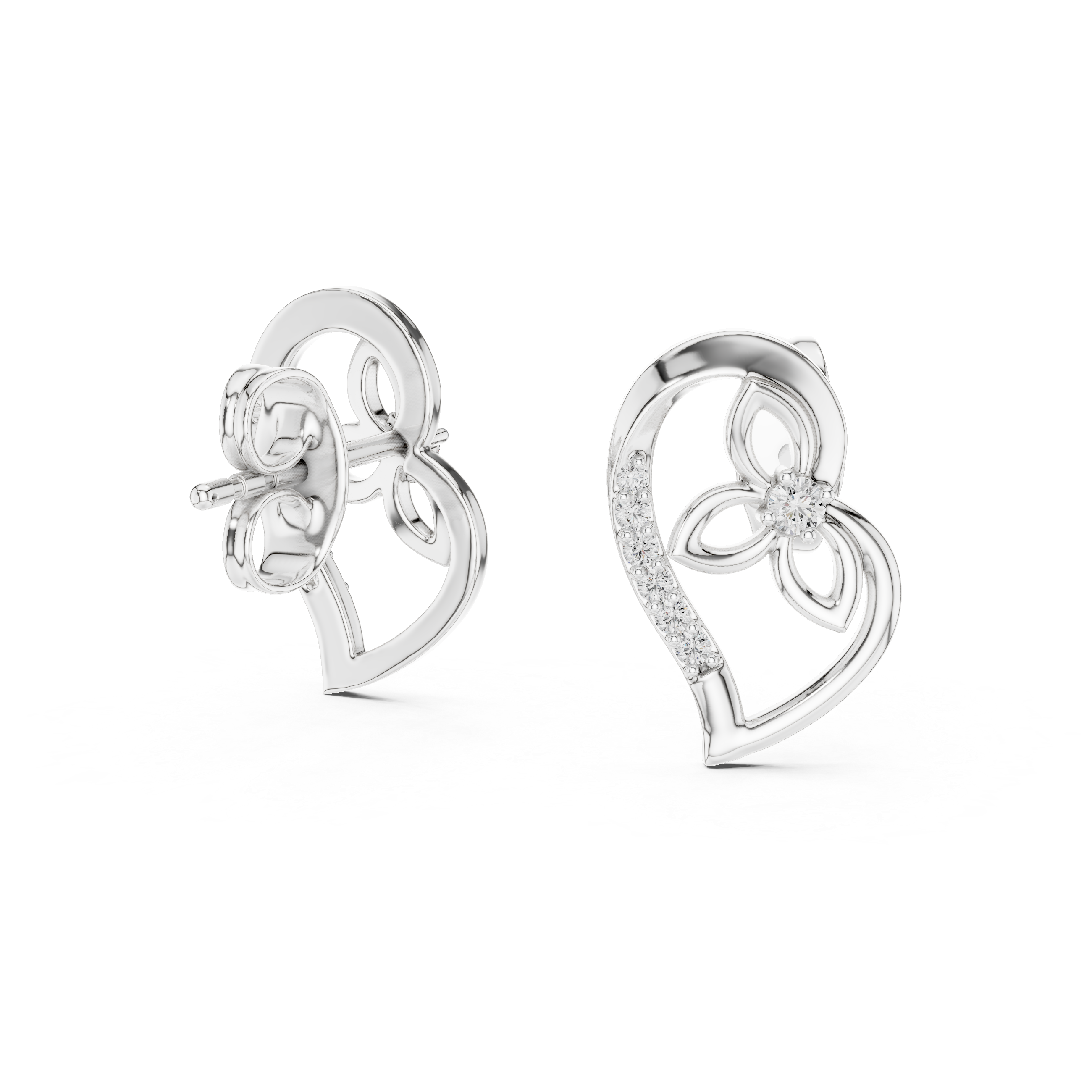 Flower Diamond Stud Earrings