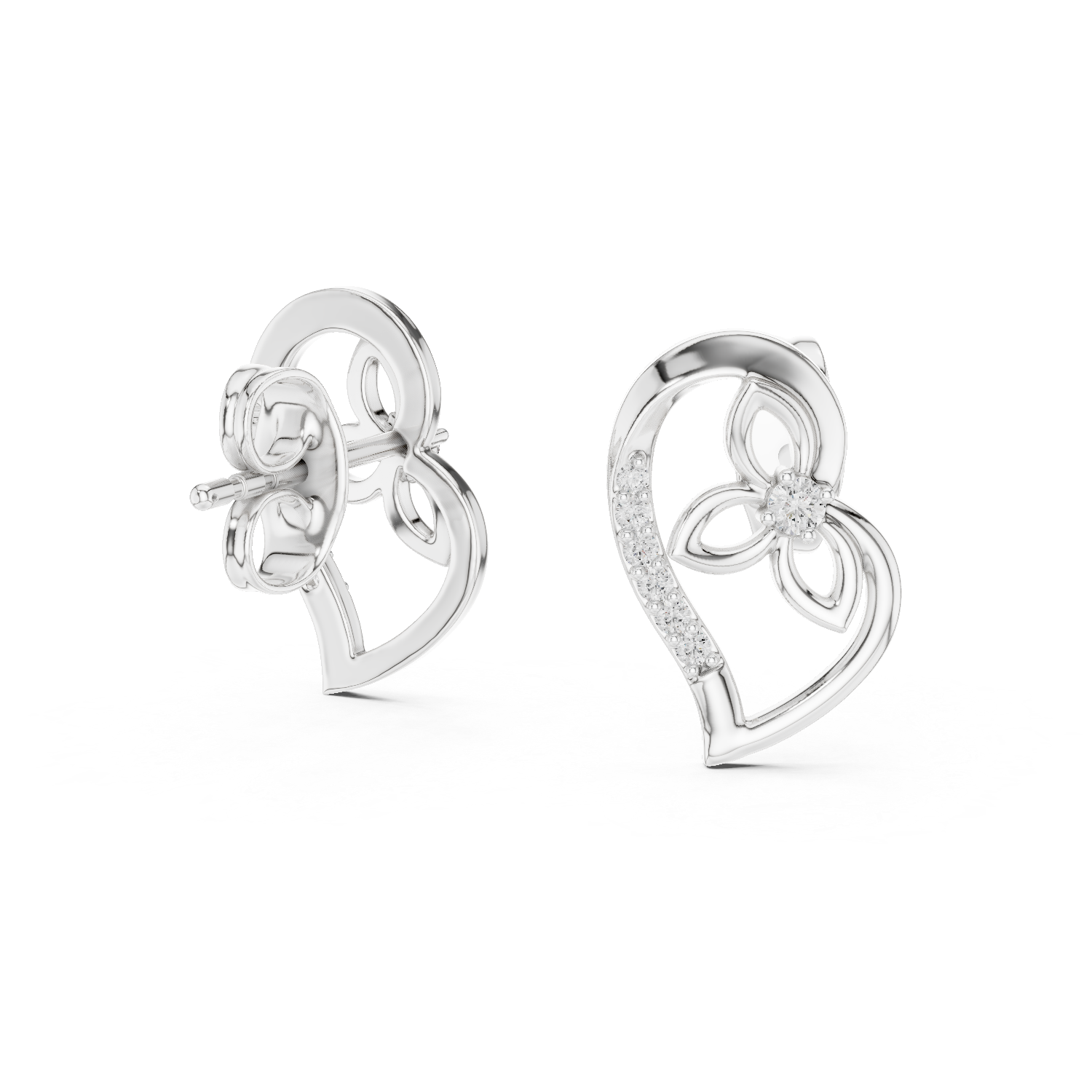 Flower Diamond Stud Earrings