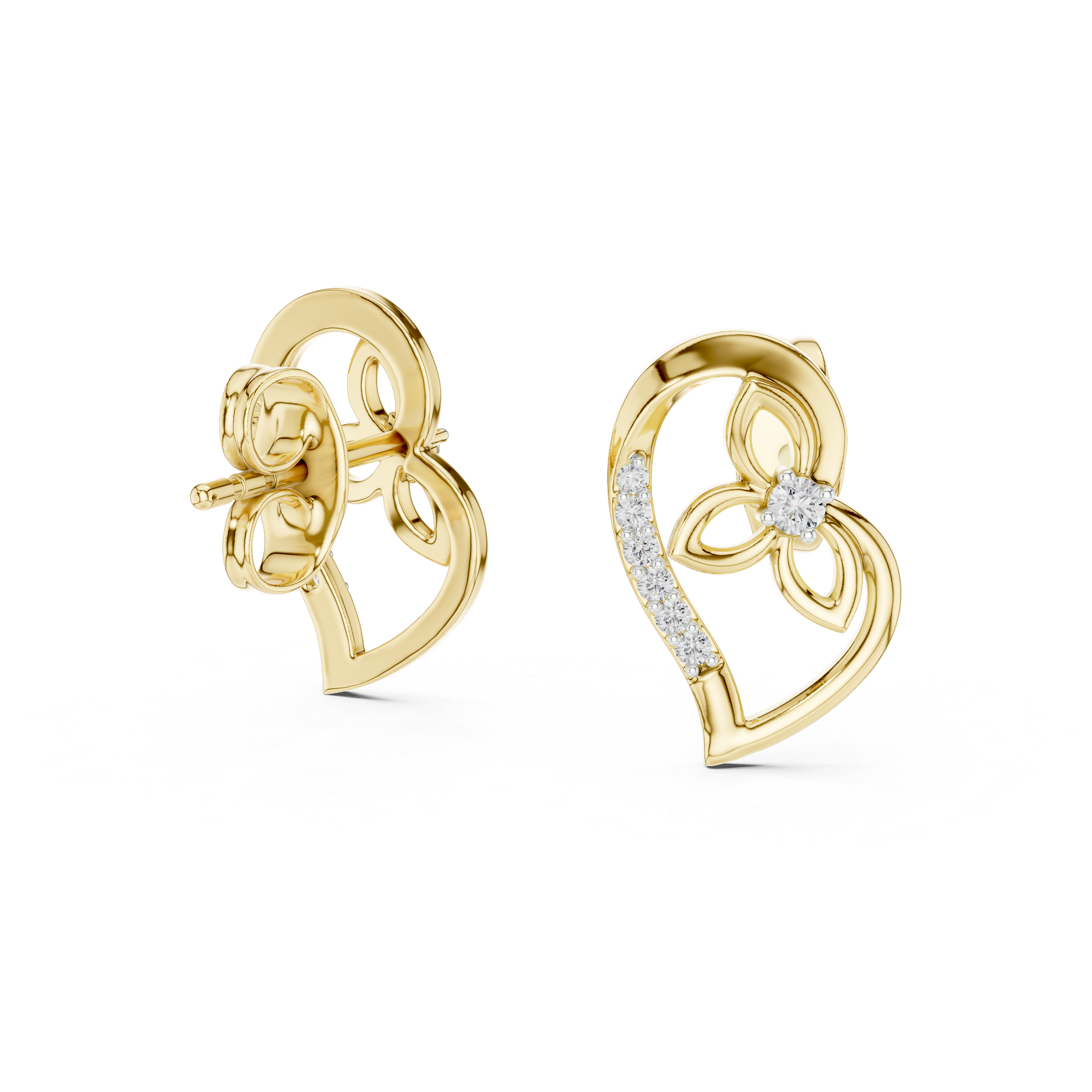Flower Diamond Stud Earrings