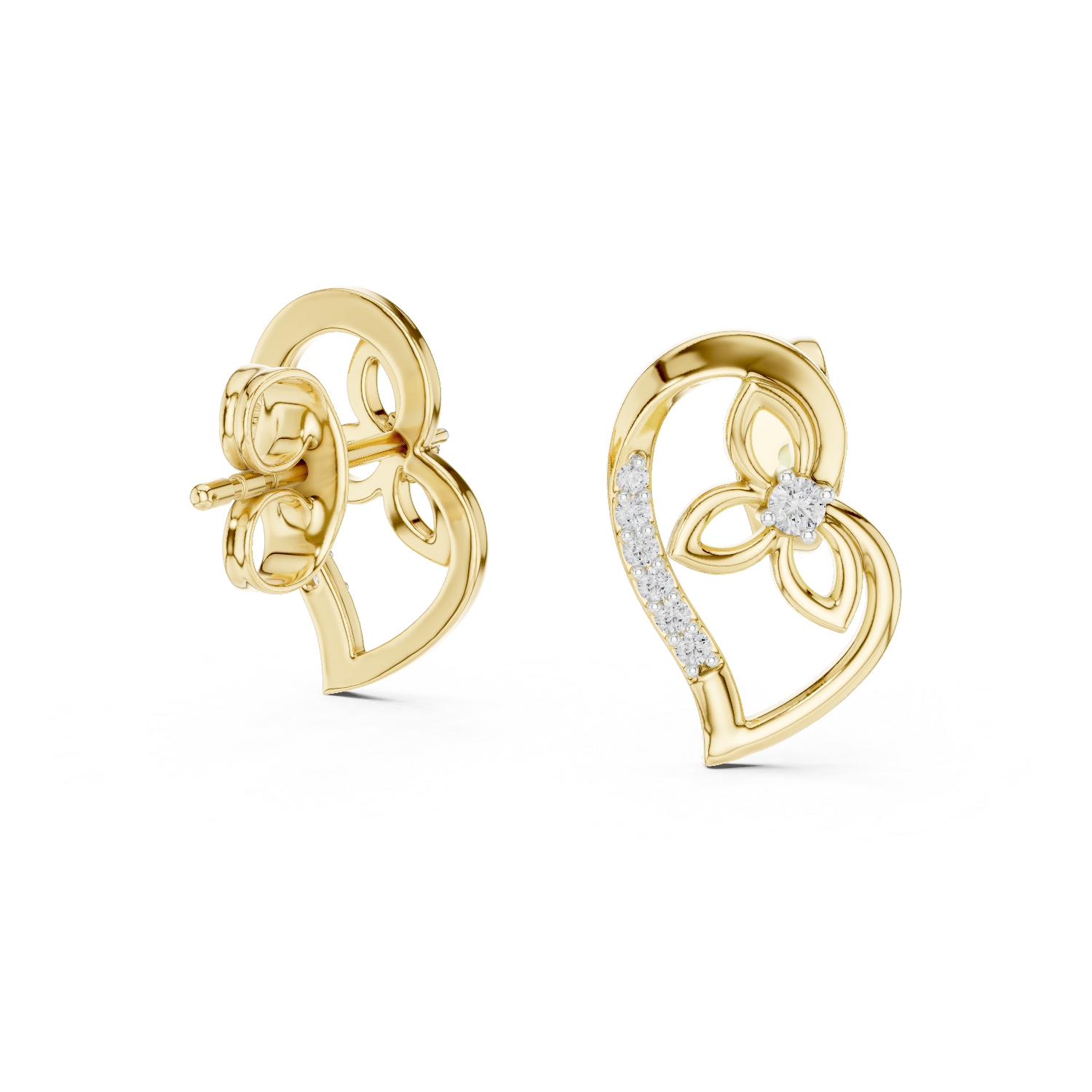 Flower Diamond Stud Earrings
