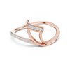 Stylish Diamond Ring with Unique Bypass Design