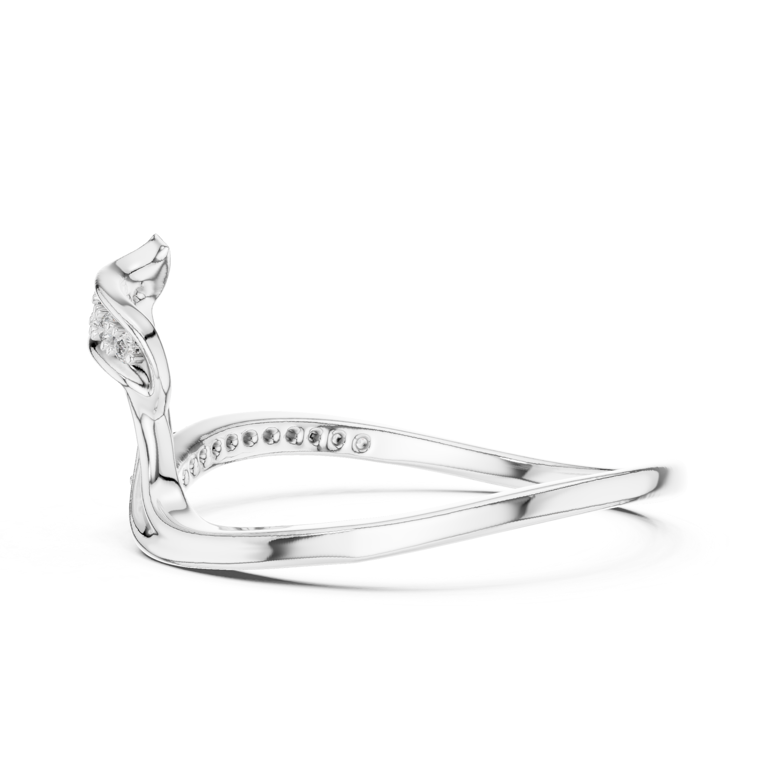 Stylish Diamond Ring with Unique Bypass Design