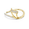 Stylish Diamond Ring with Unique Bypass Design