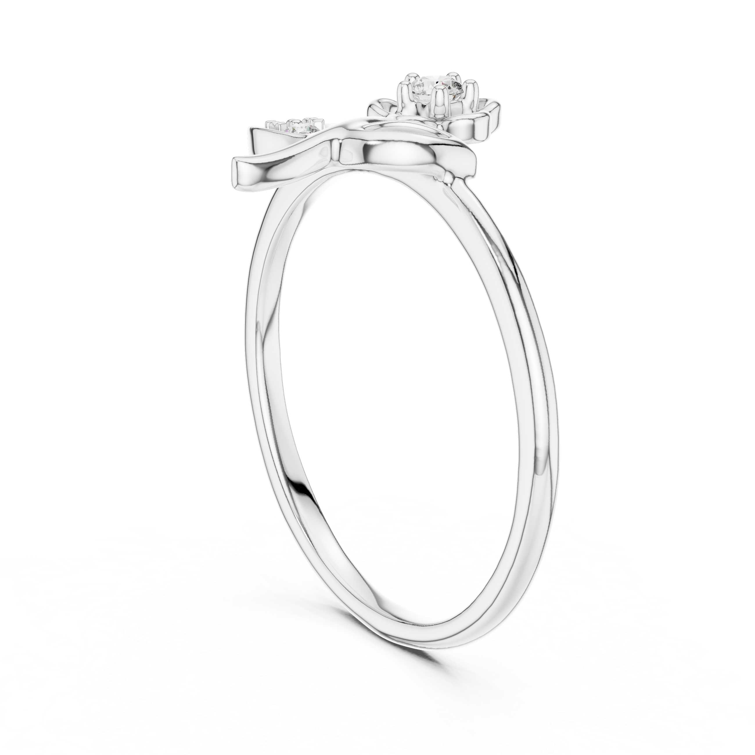 Ribbon Bow Diamond Accent Ring