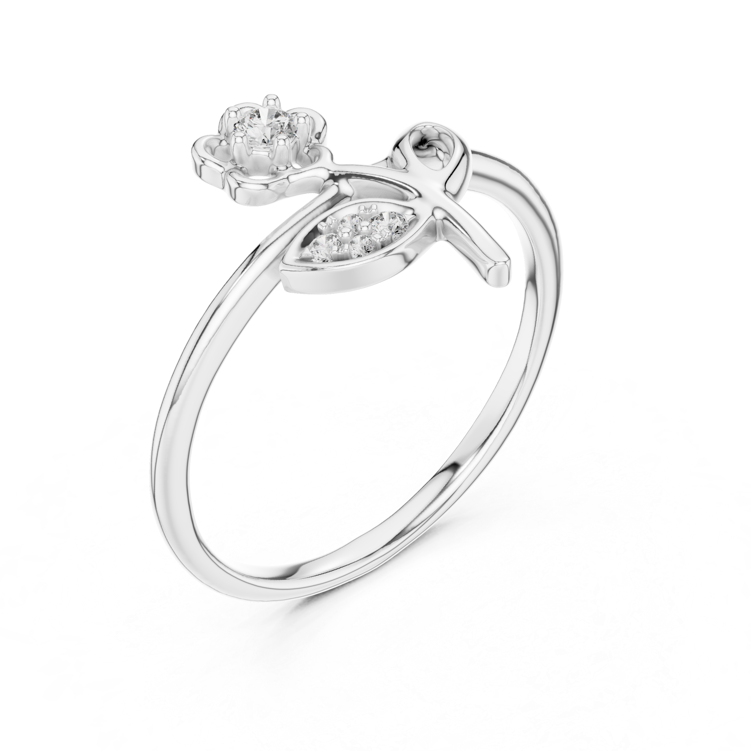 Ribbon Bow Diamond Accent Ring