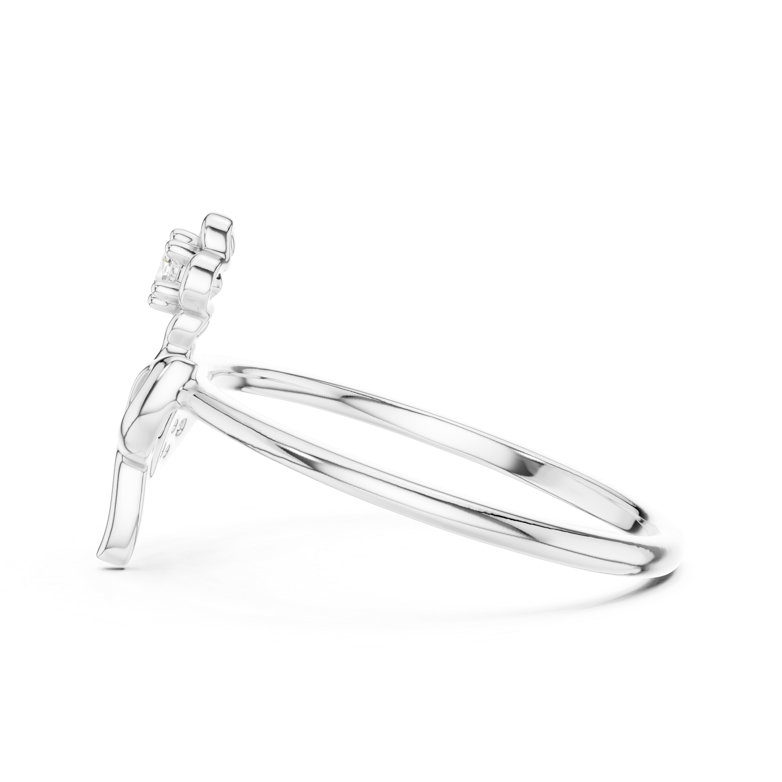 Ribbon Bow Diamond Accent Ring