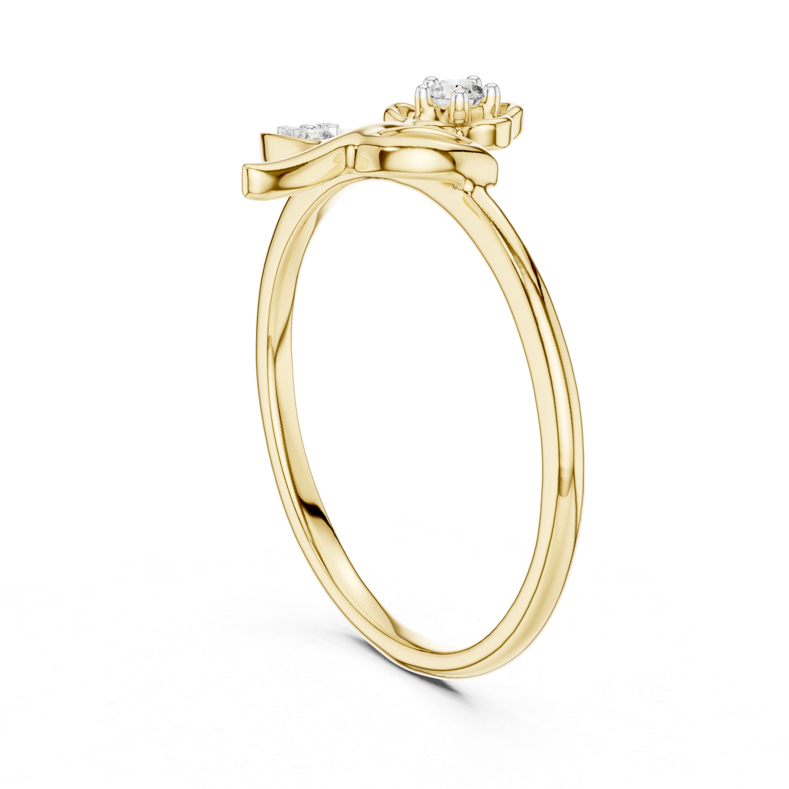 Ribbon Bow Diamond Accent Ring