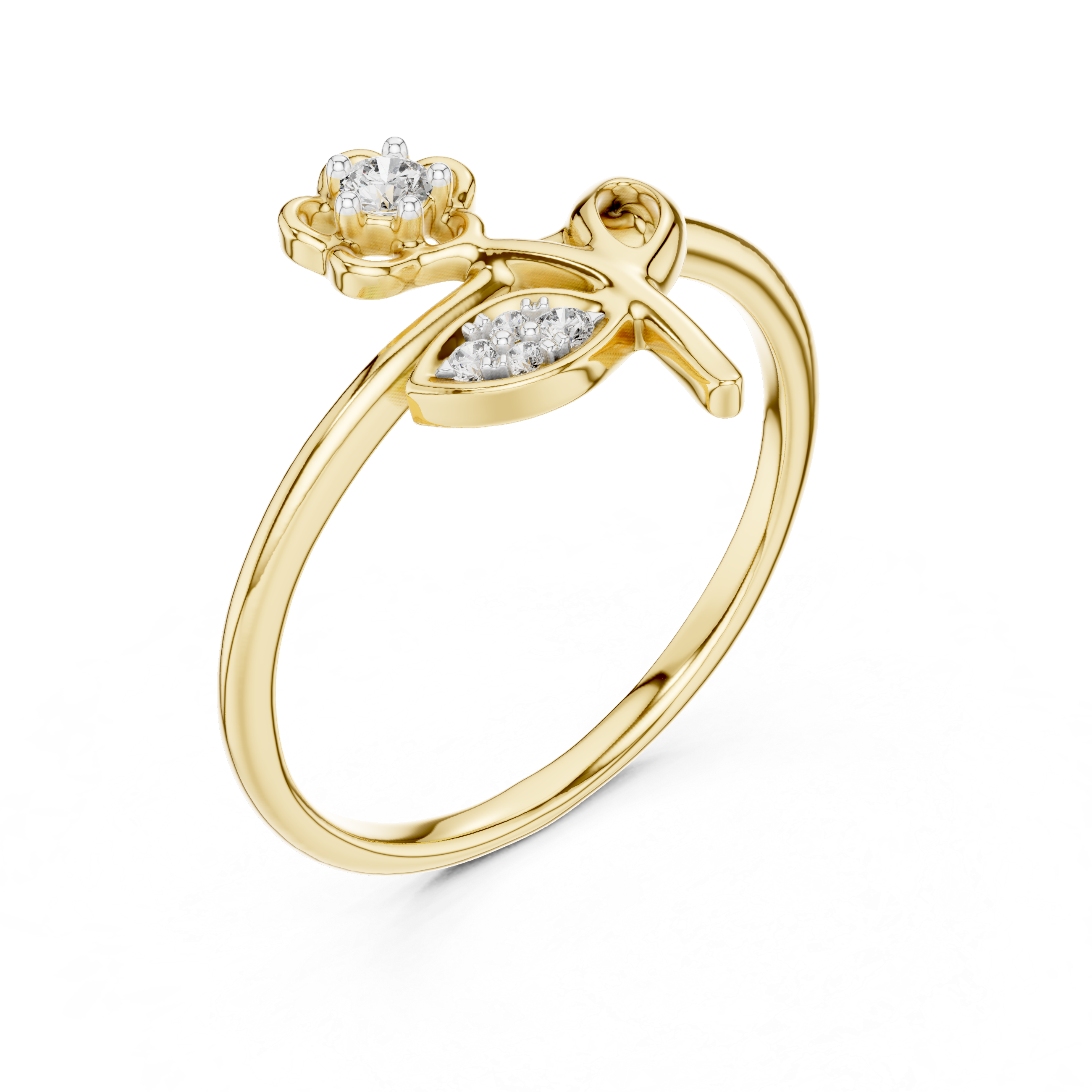 Ribbon Bow Diamond Accent Ring