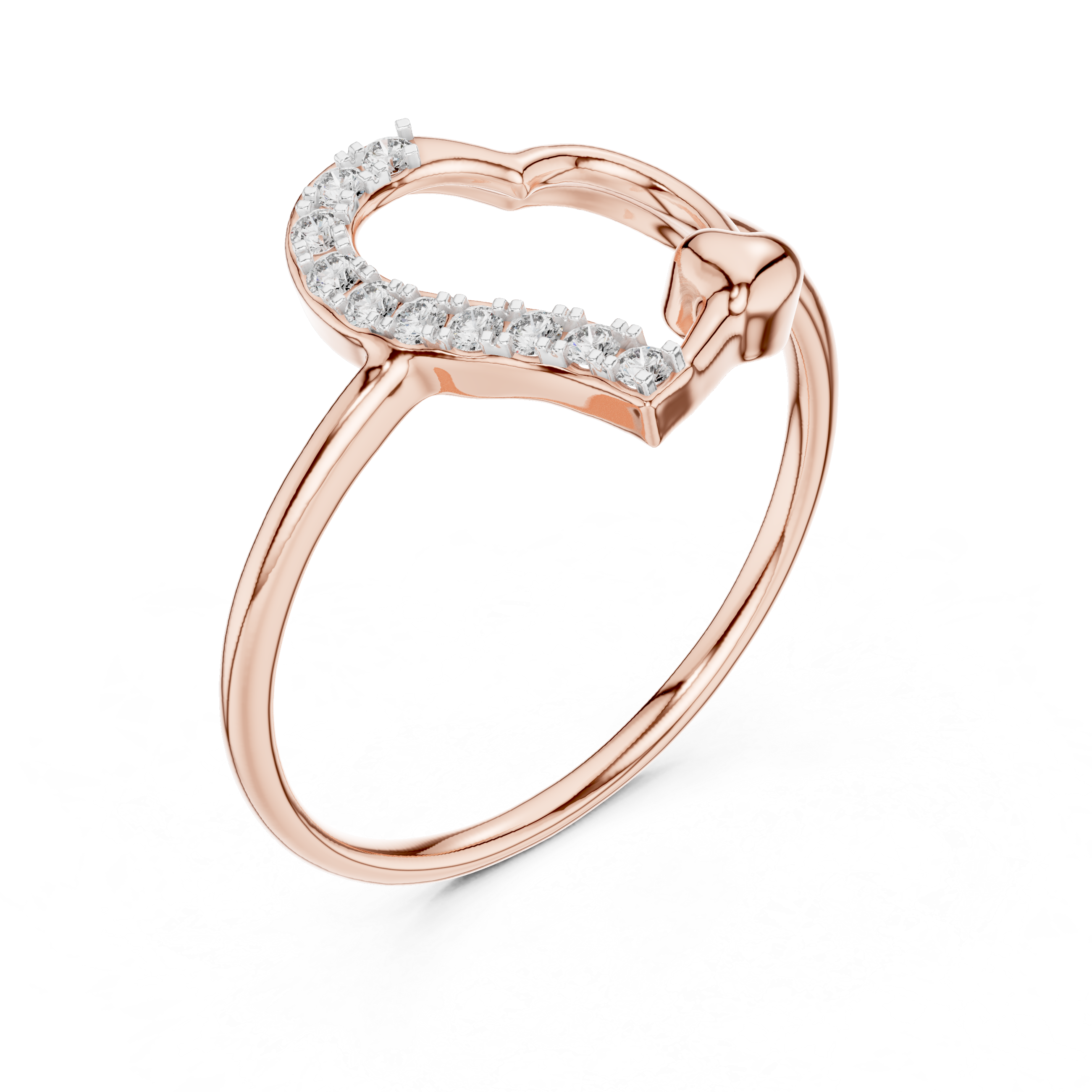 Ring Featuring Brilliant Diamonds and Graceful Ribbon Design