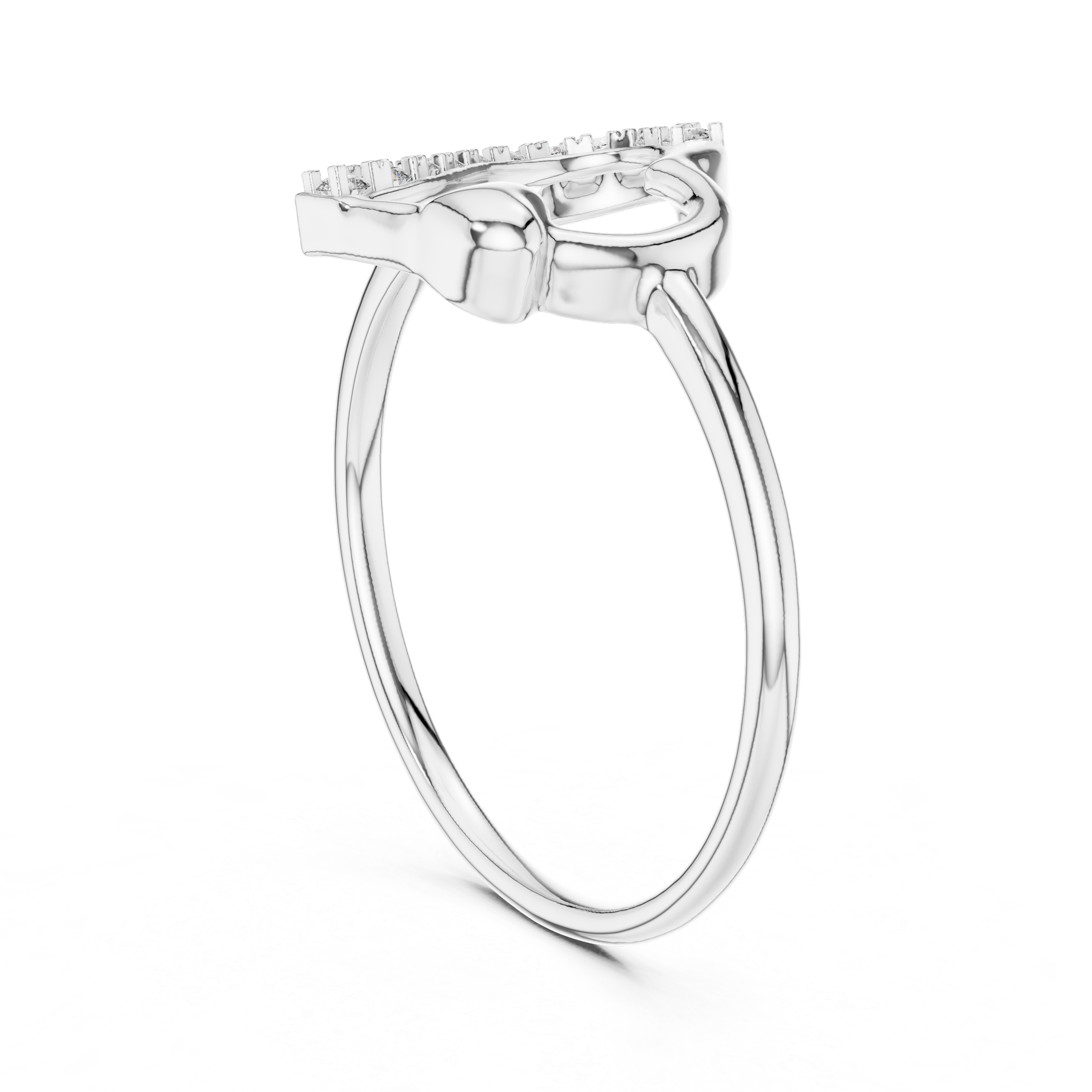 Ring Featuring Brilliant Diamonds and Graceful Ribbon Design
