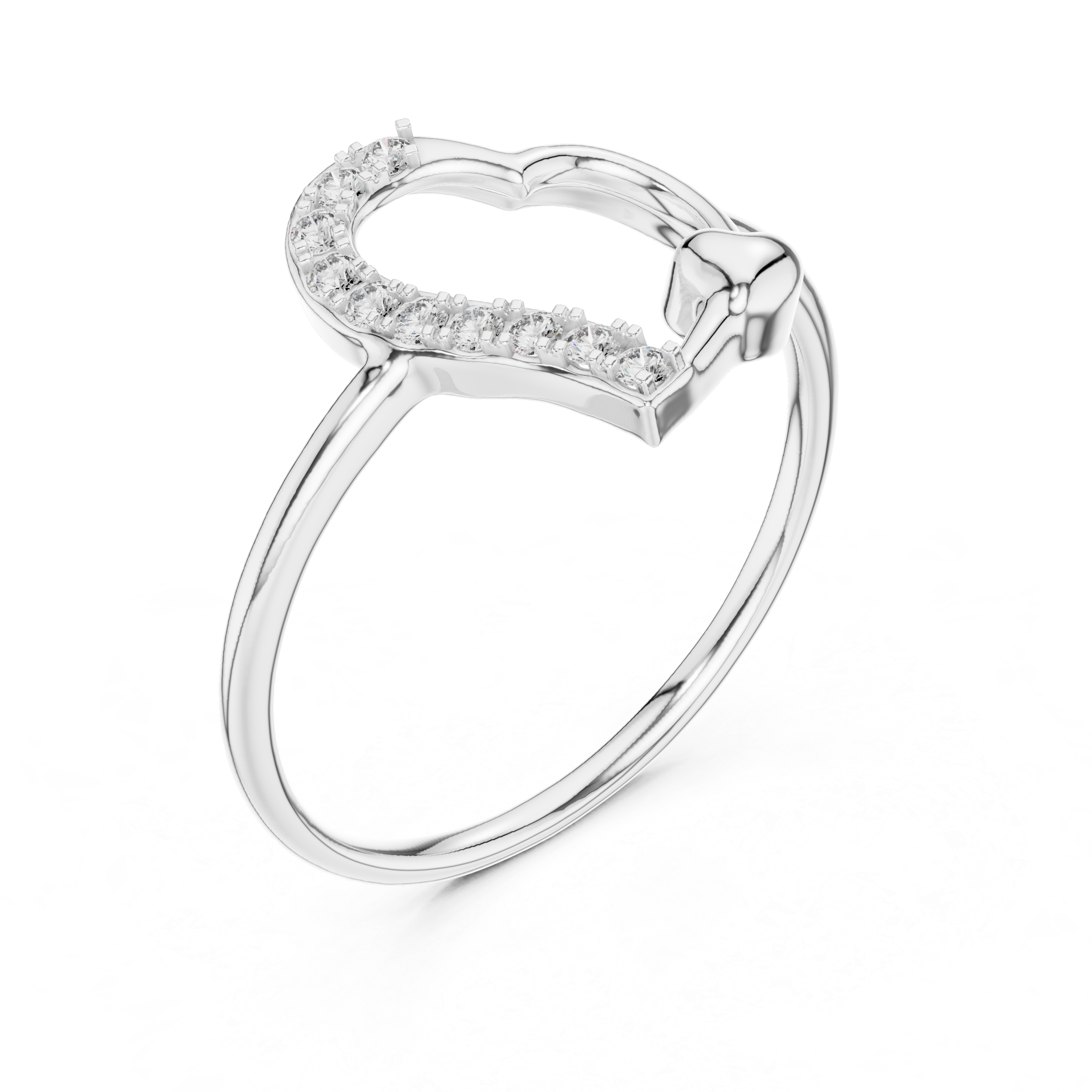 Ring Featuring Brilliant Diamonds and Graceful Ribbon Design