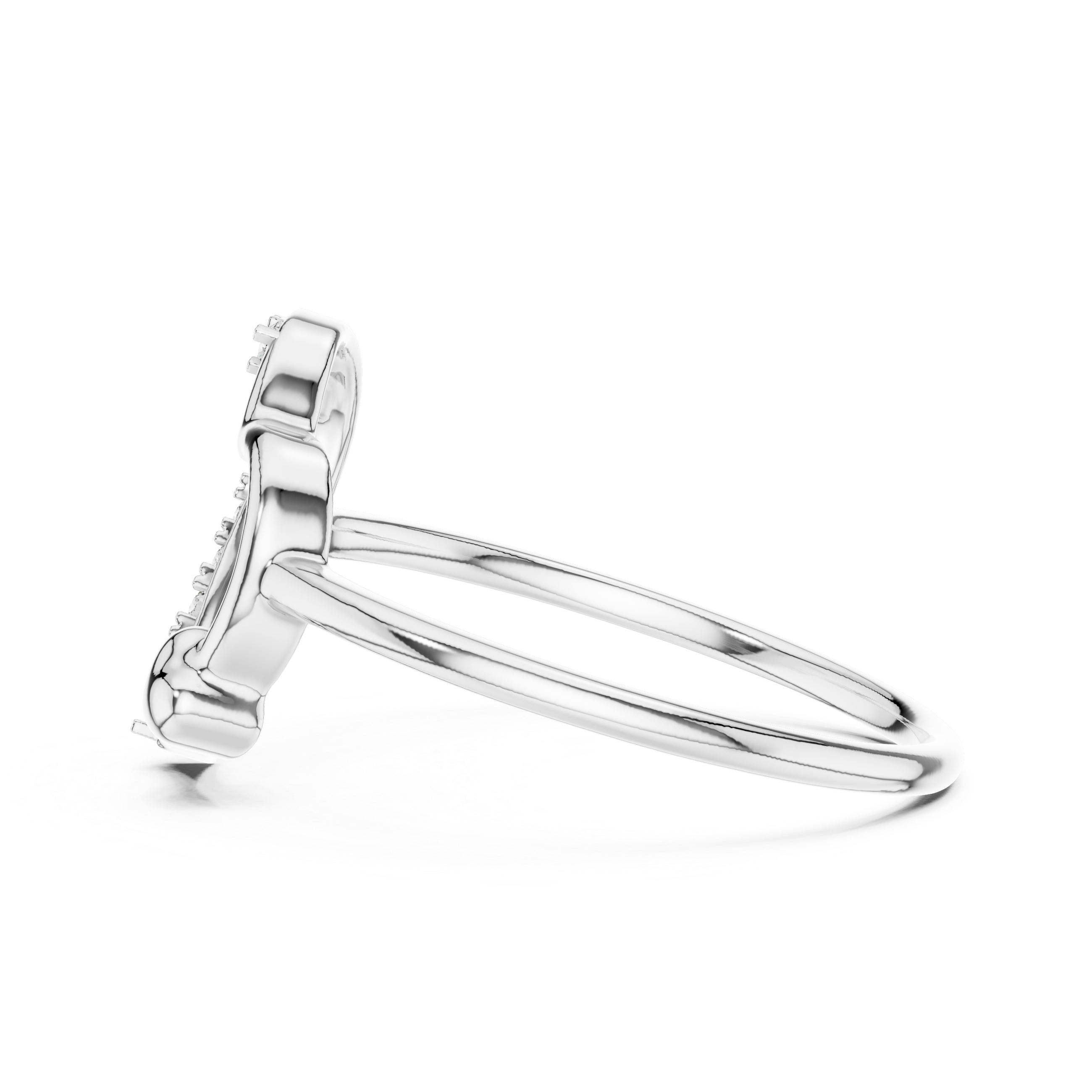 Ring Featuring Brilliant Diamonds and Graceful Ribbon Design