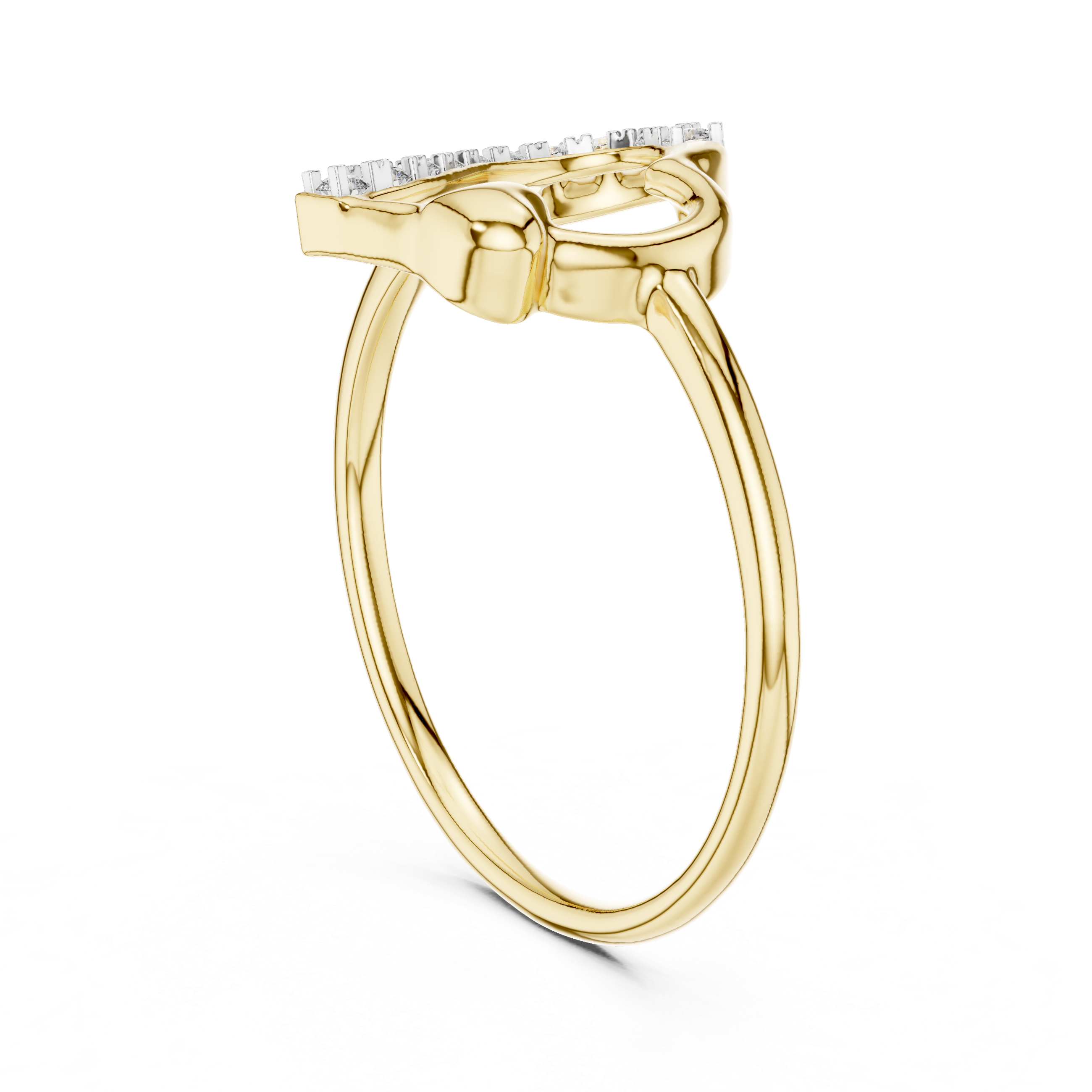 Ring Featuring Brilliant Diamonds and Graceful Ribbon Design