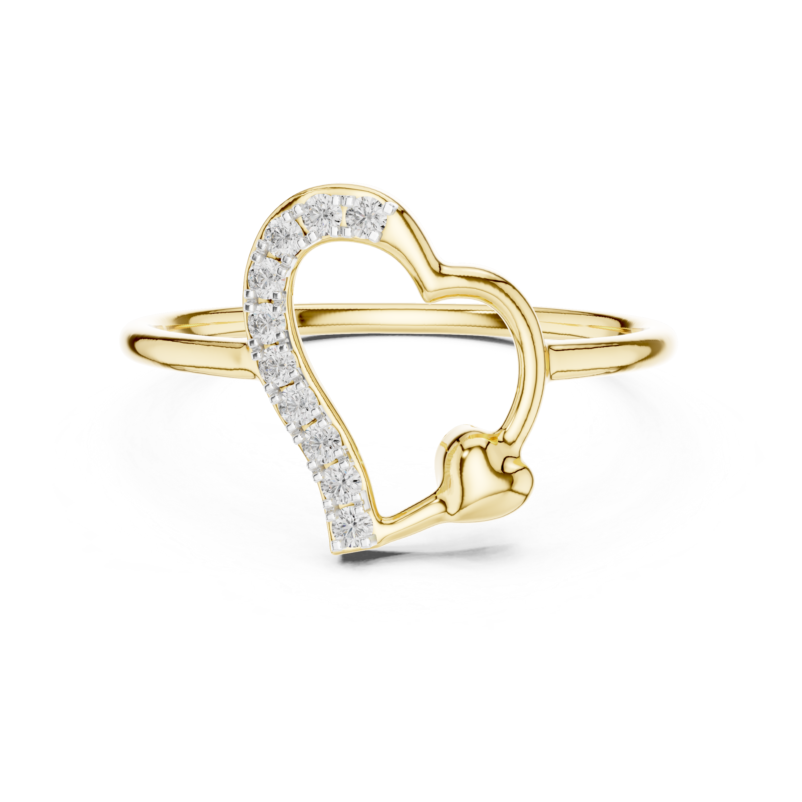 Ring Featuring Brilliant Diamonds and Graceful Ribbon Design