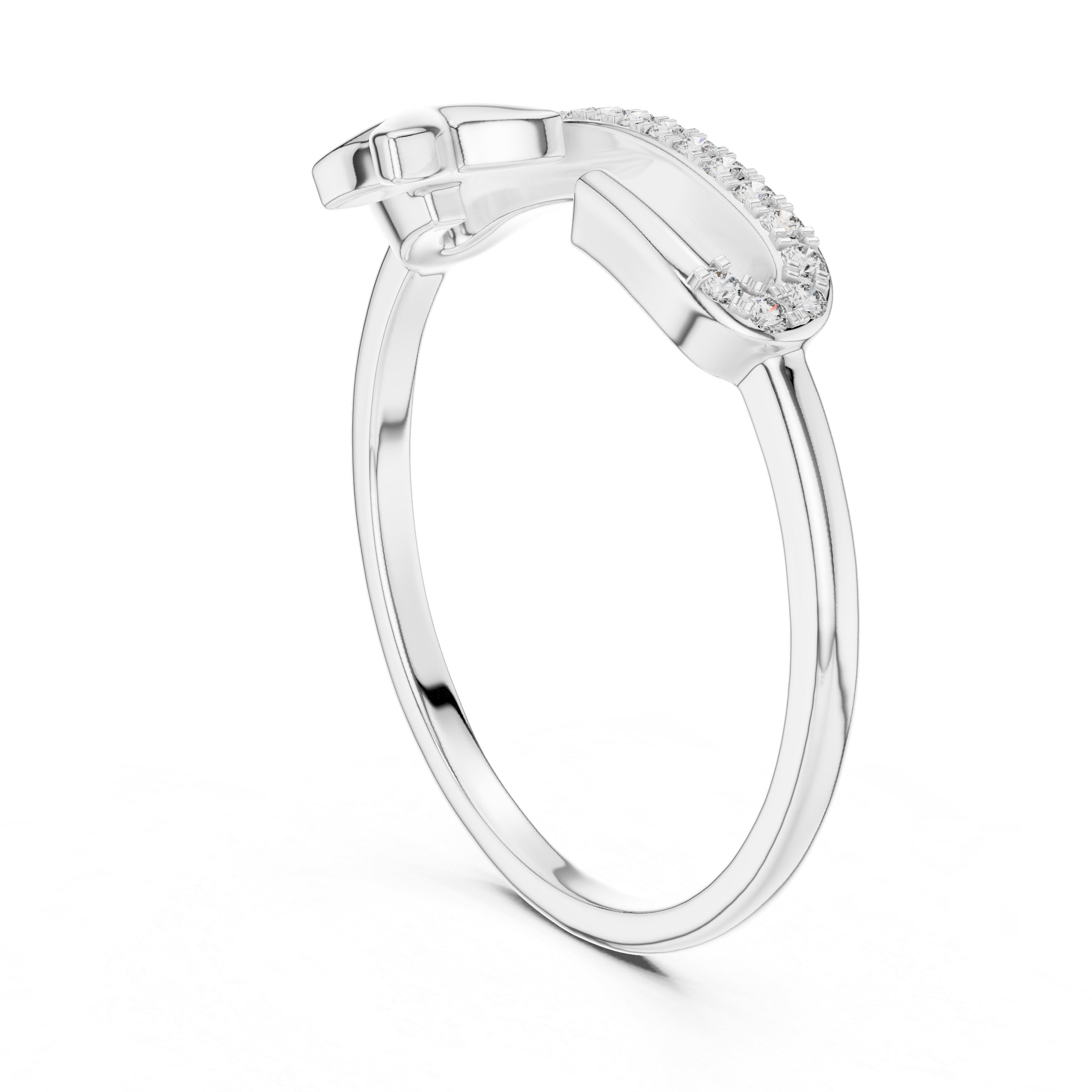 Crescent Diamond Accent Ring