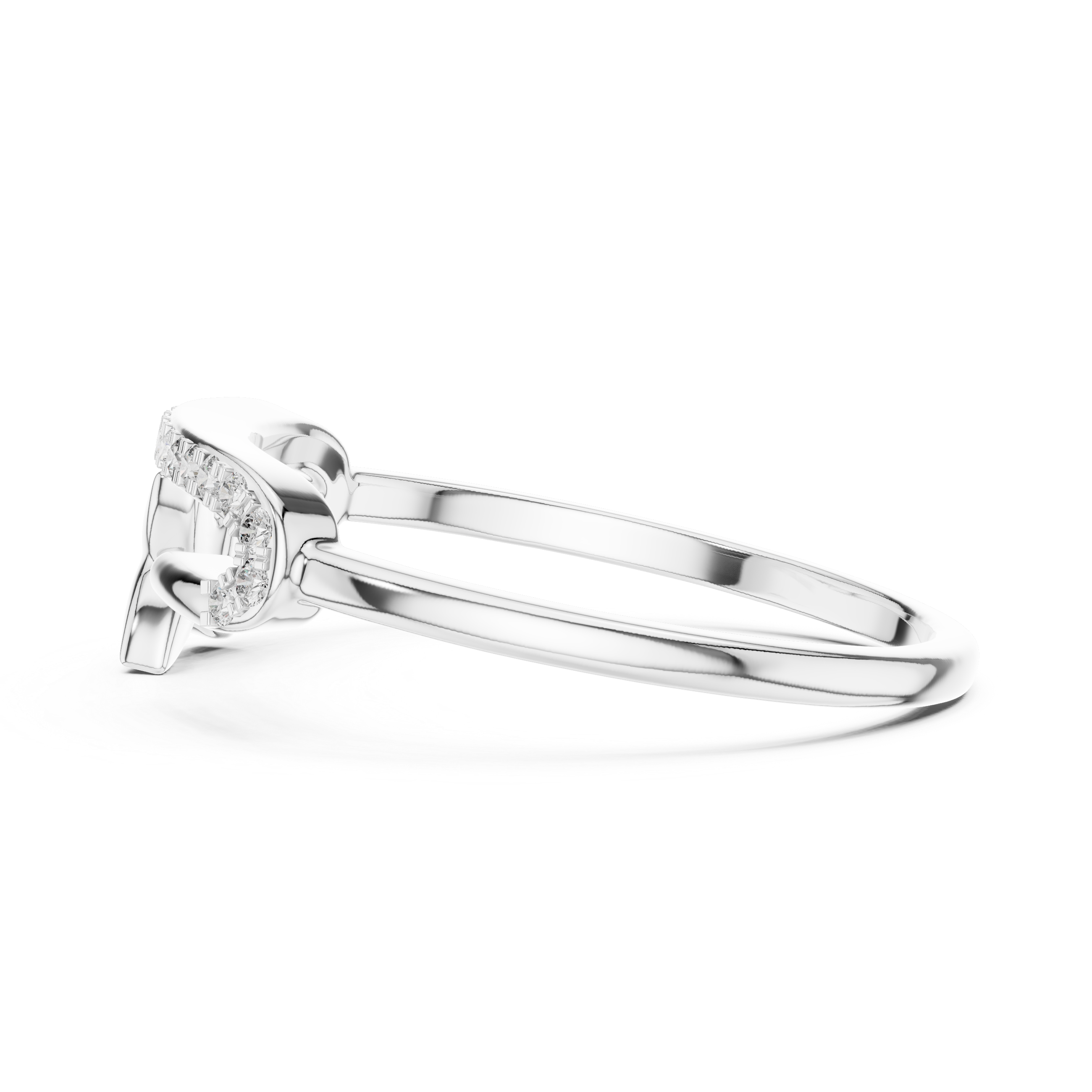 Crescent Diamond Accent Ring