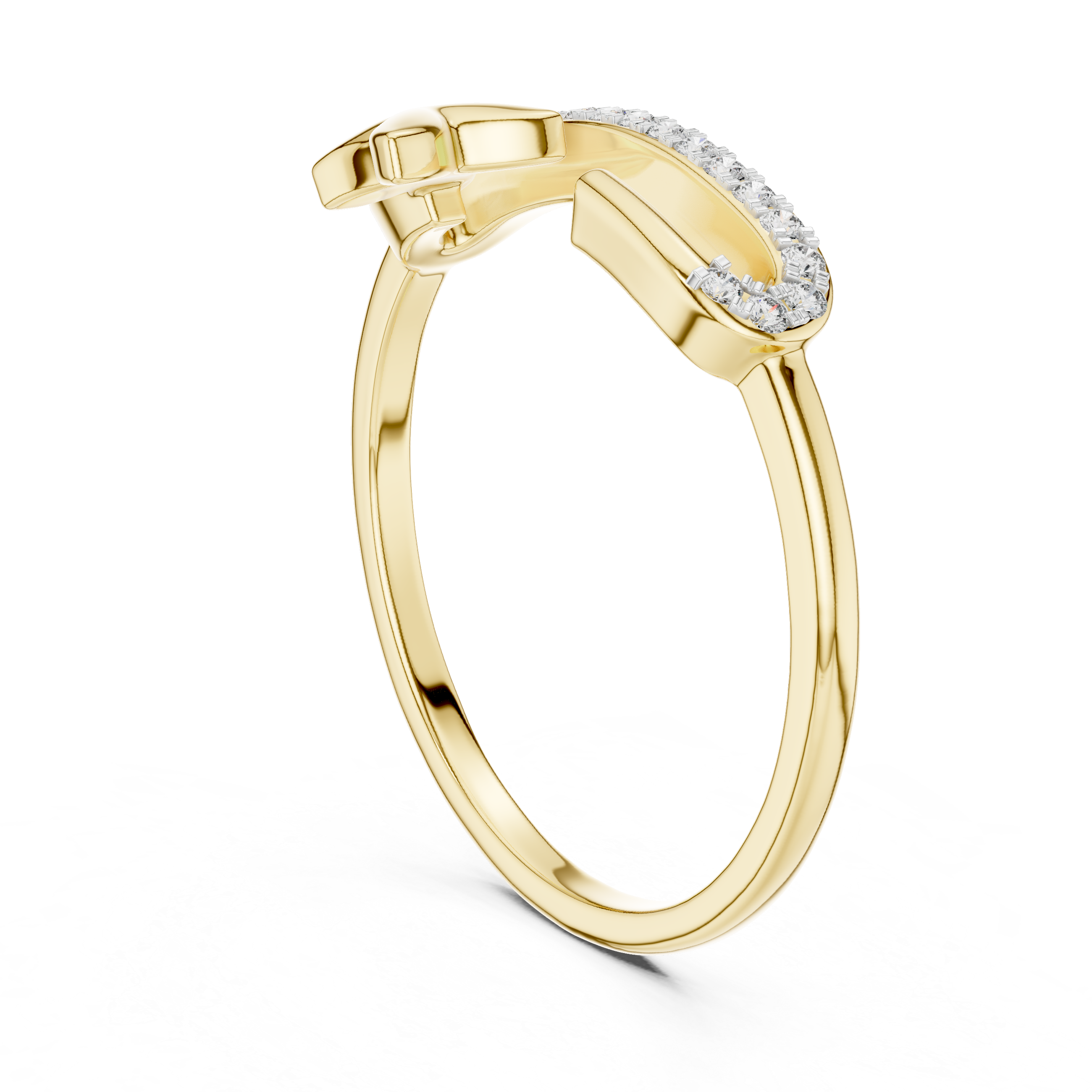 Crescent Diamond Accent Ring