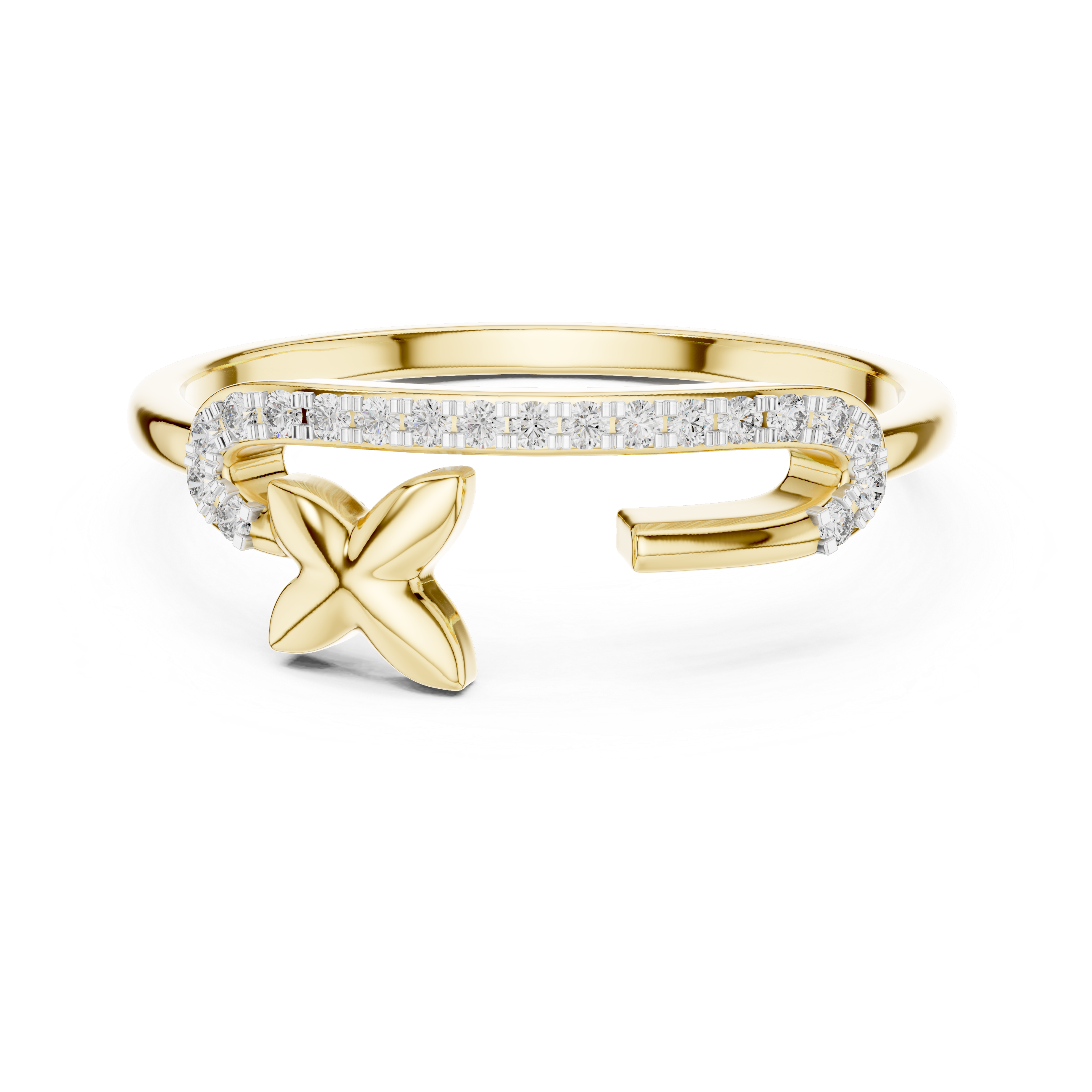 Crescent Diamond Accent Ring