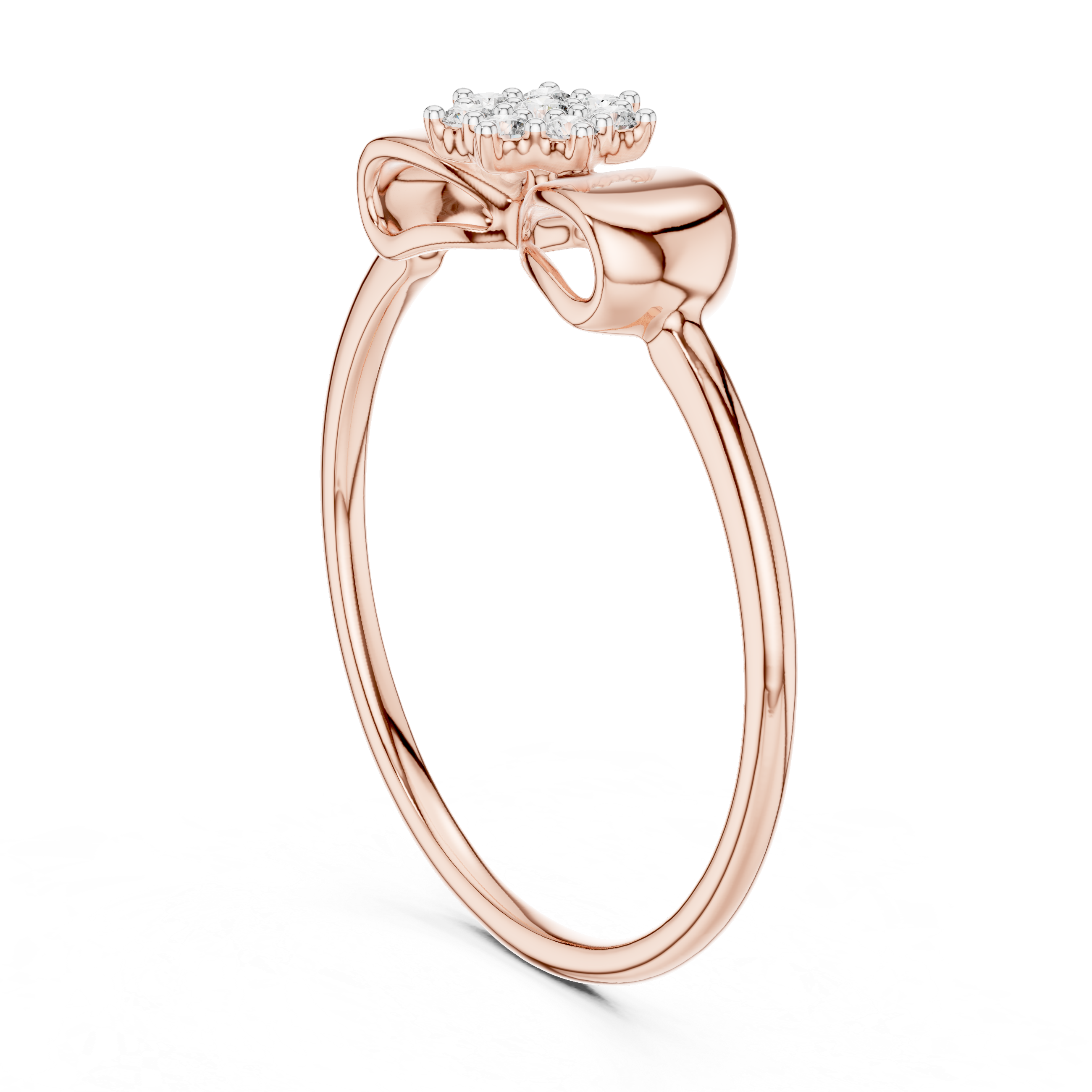 Sparkling diamonds set in a floral-inspired design.