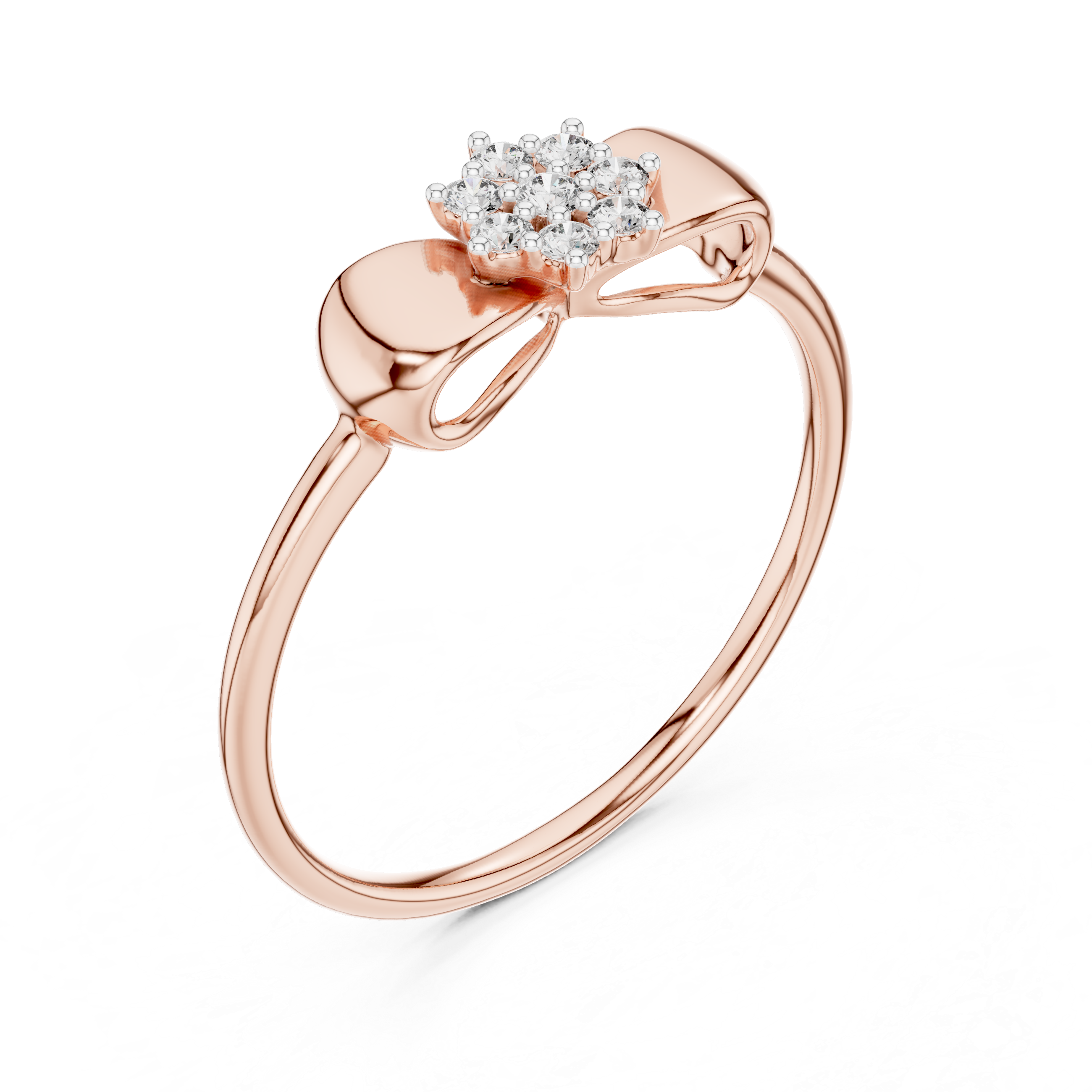 Sparkling diamonds set in a floral-inspired design.