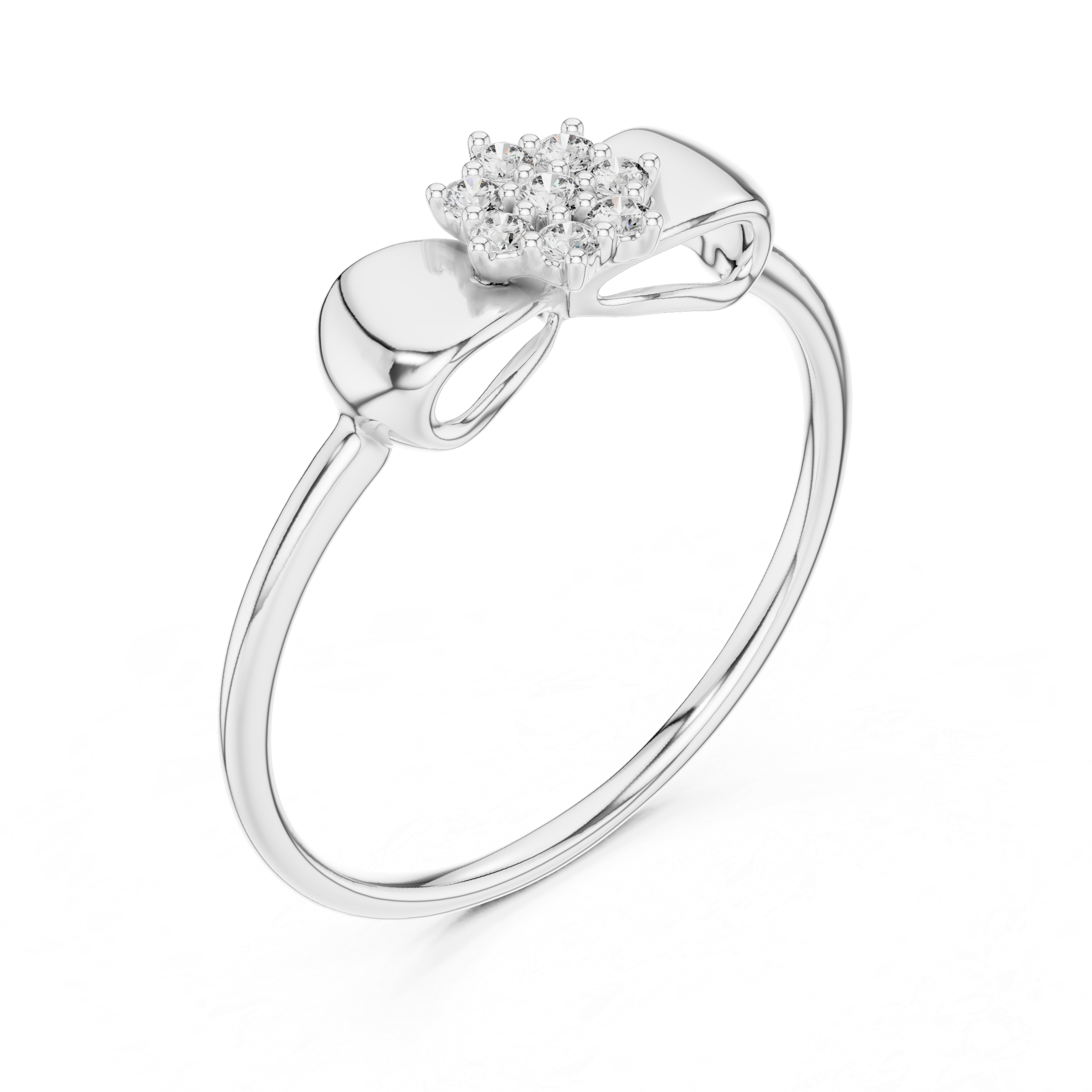 Sparkling diamonds set in a floral-inspired design.