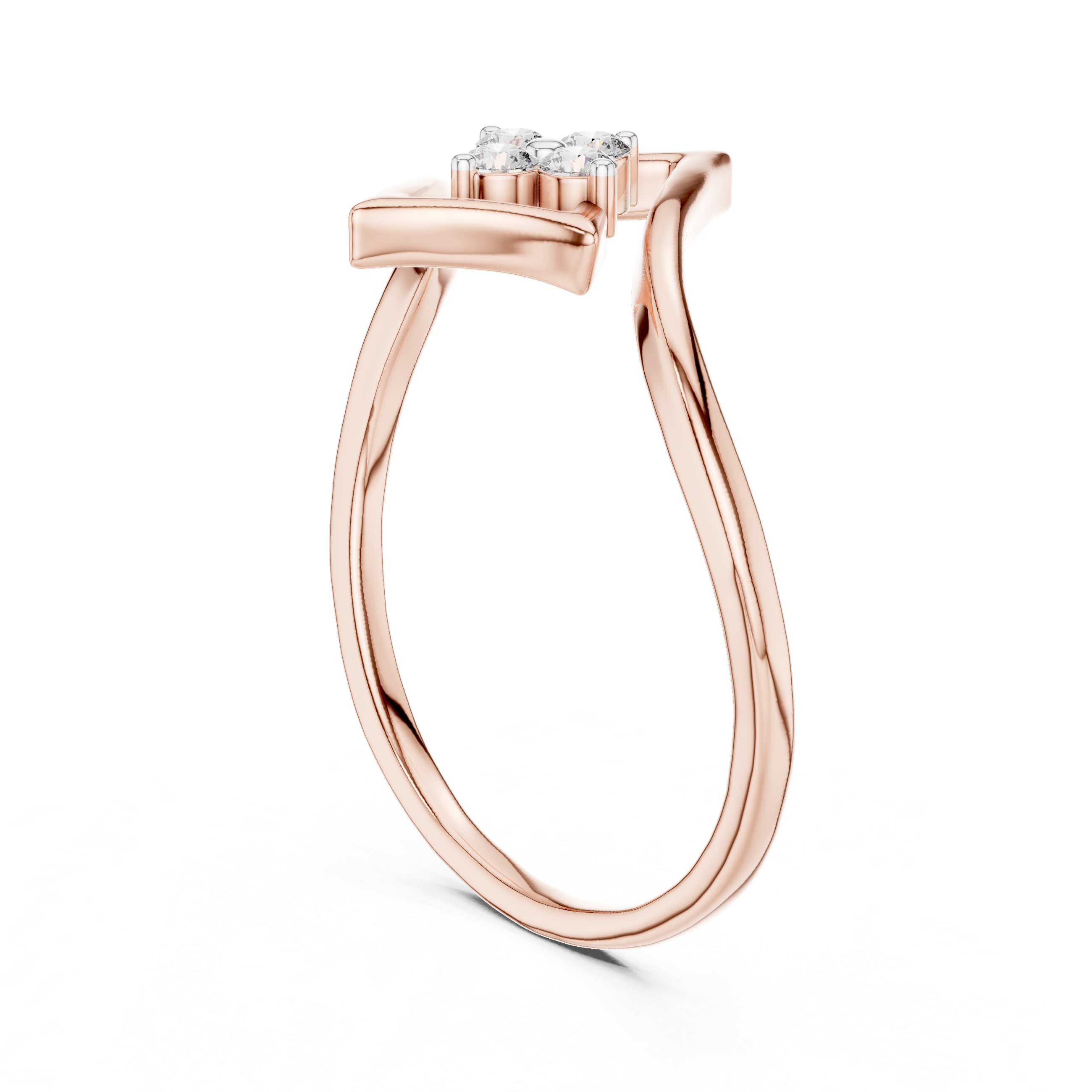 Diamond Accent Ring with Split Shank Design