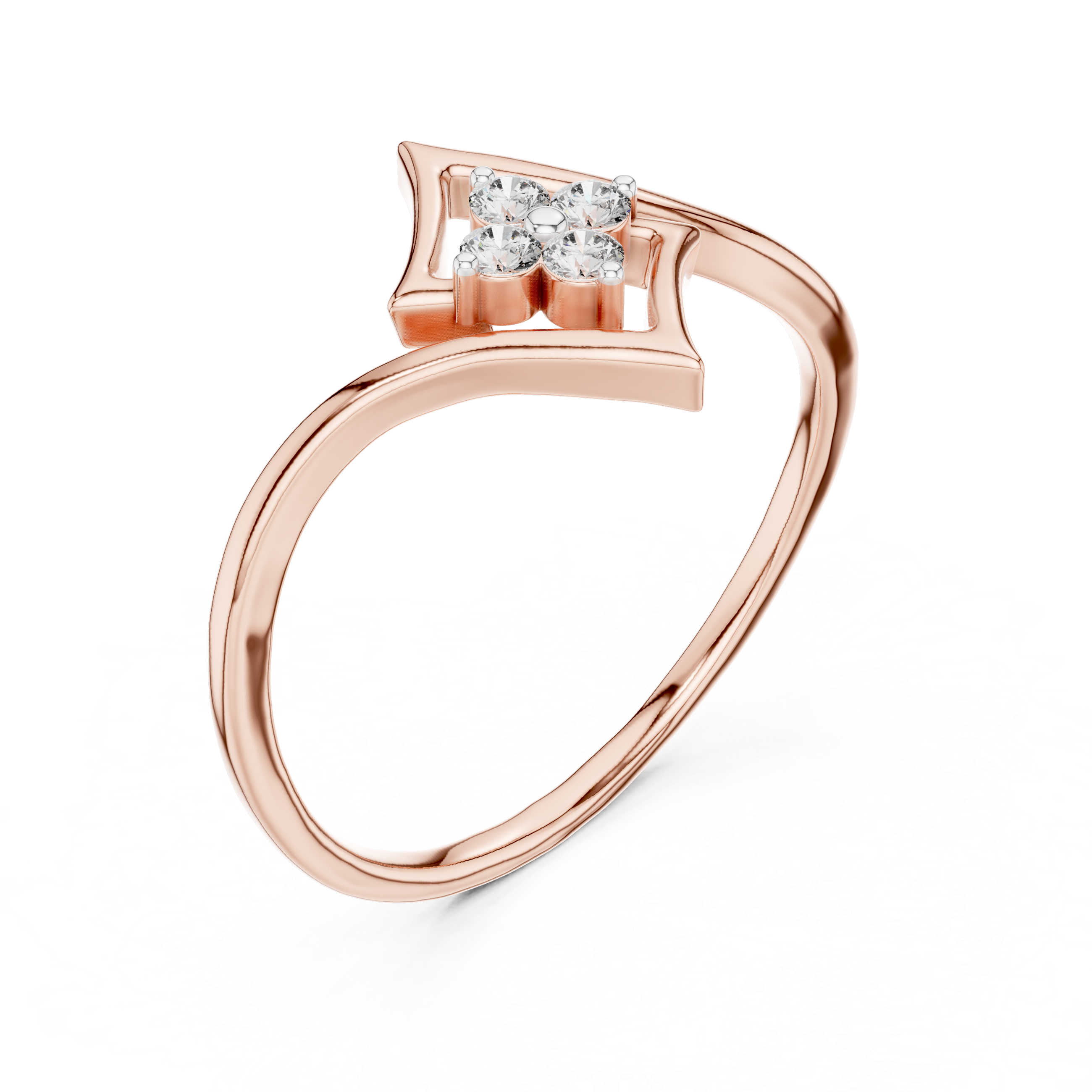 Diamond Accent Ring with Split Shank Design