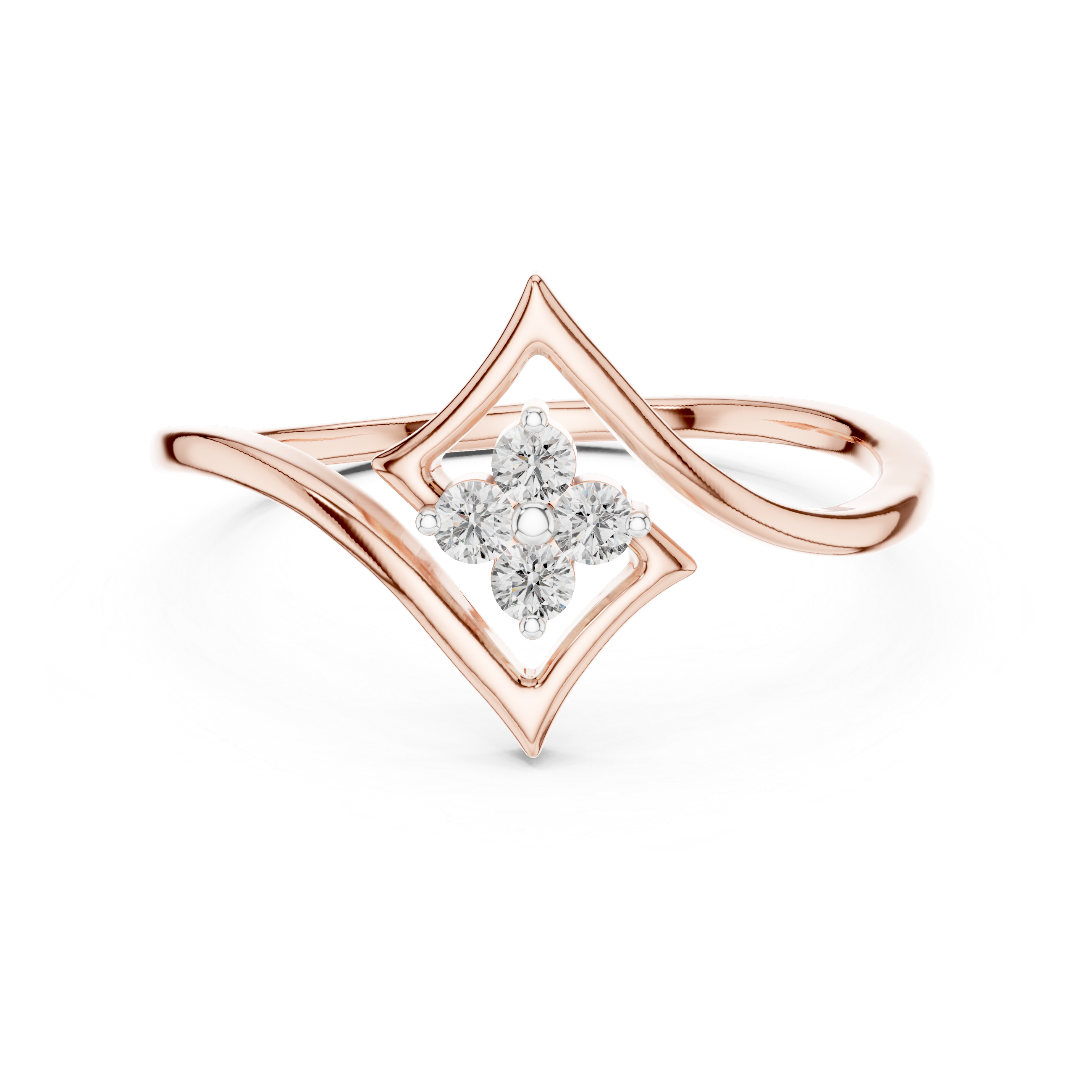 Diamond Accent Ring with Split Shank Design