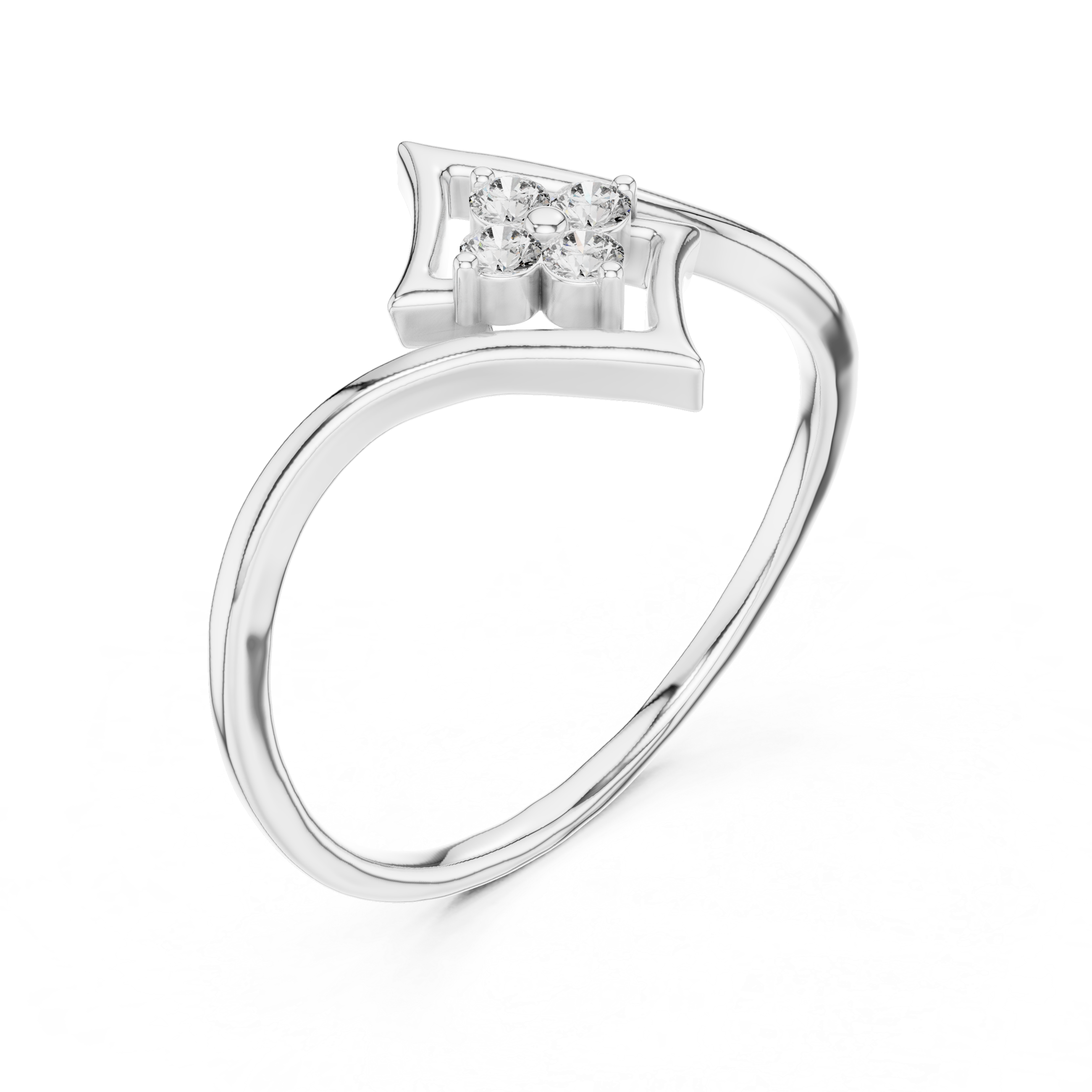 Diamond Accent Ring with Split Shank Design