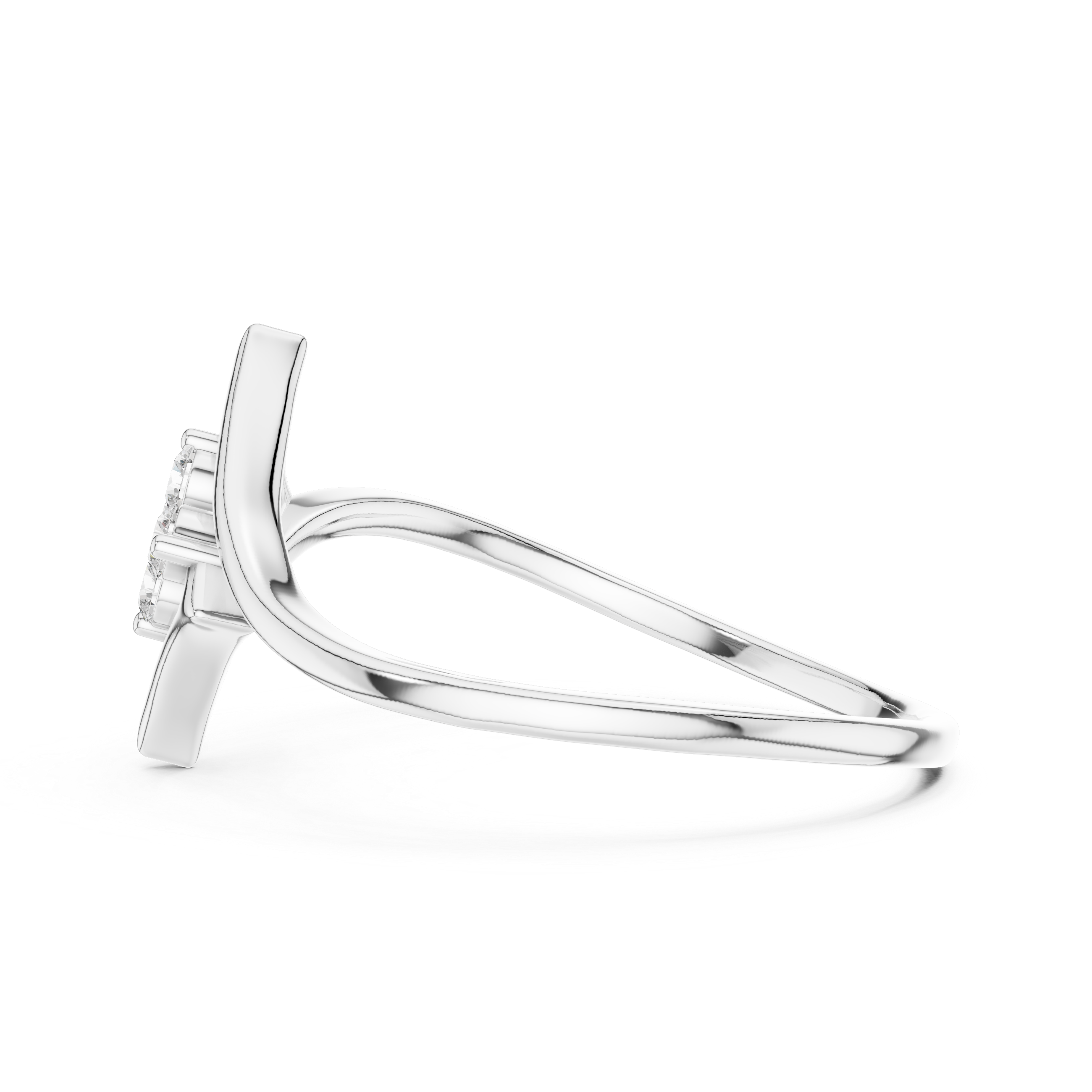 Diamond Accent Ring with Split Shank Design