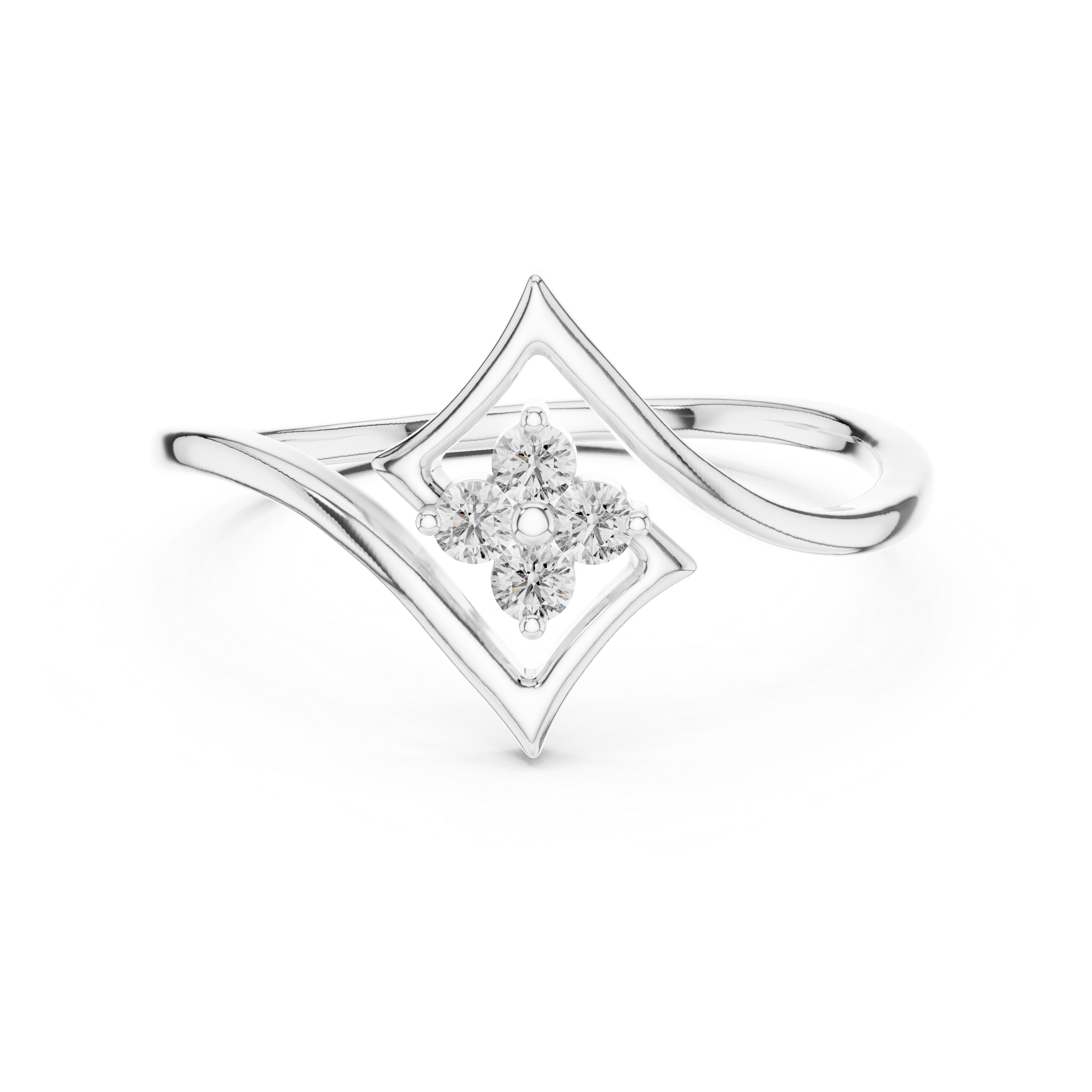 Diamond Accent Ring with Split Shank Design