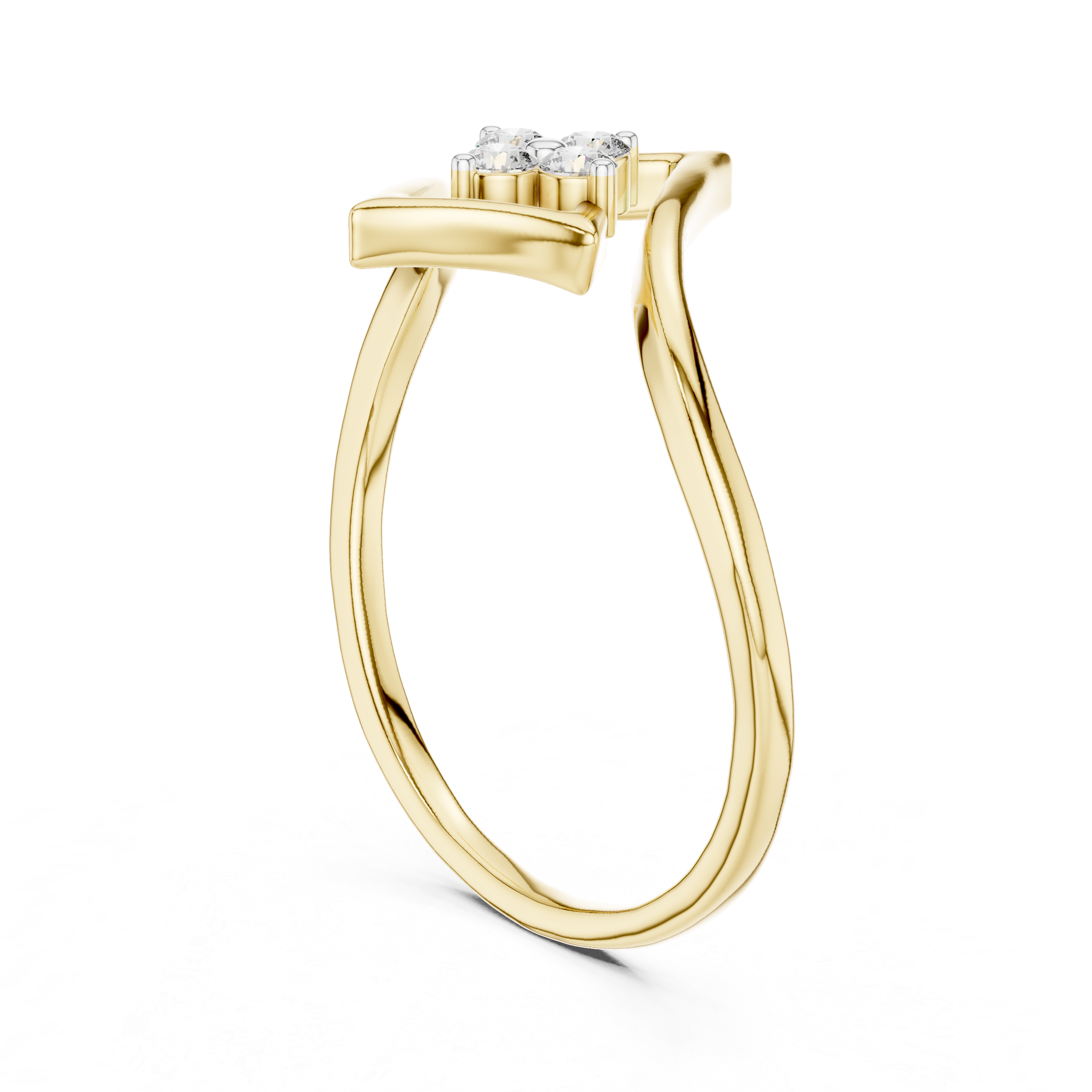 Diamond Accent Ring with Split Shank Design